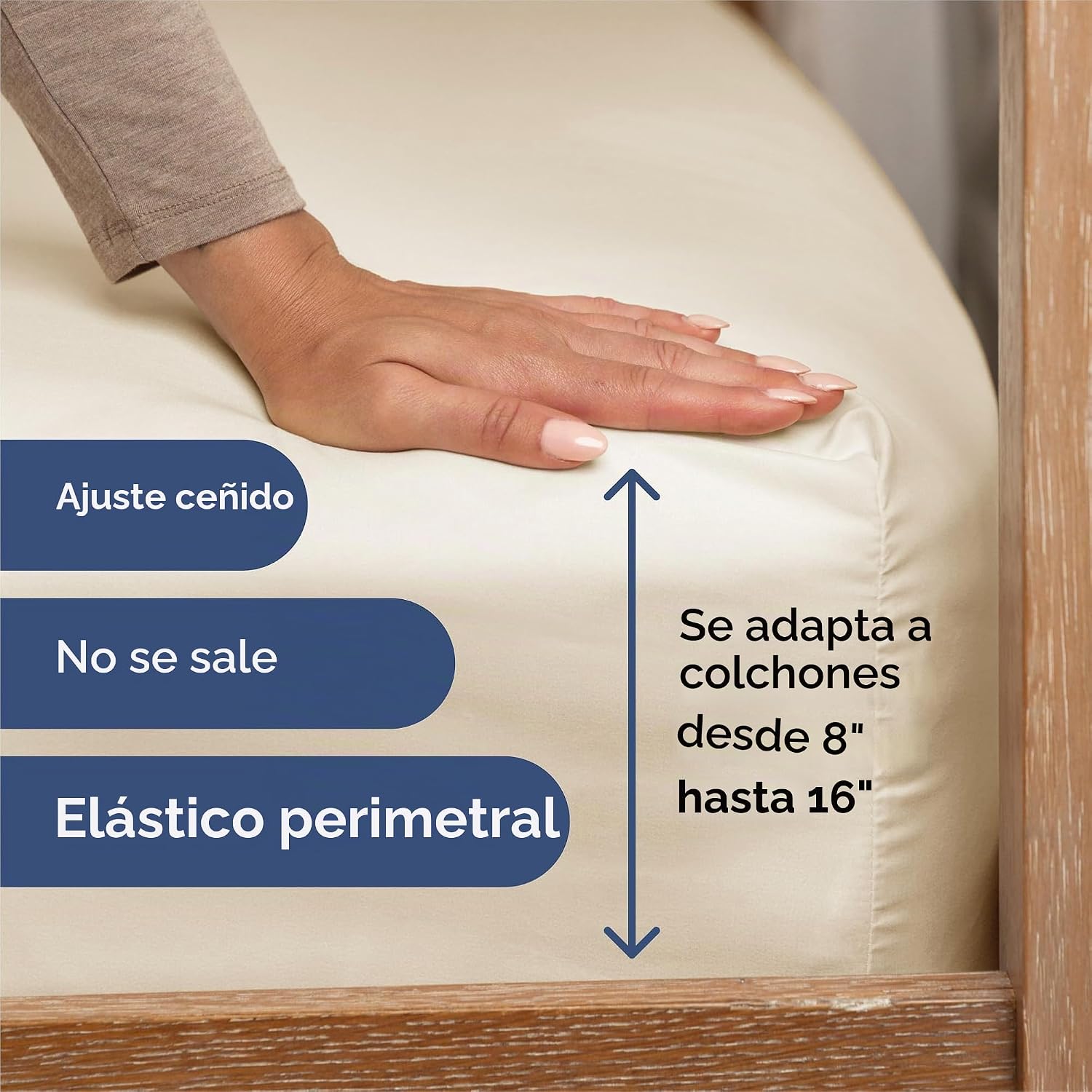JUEGO DE SÁBANAS SPLIT KING 5 PIEZAS MICROFIBRA OFF WHITE - 3