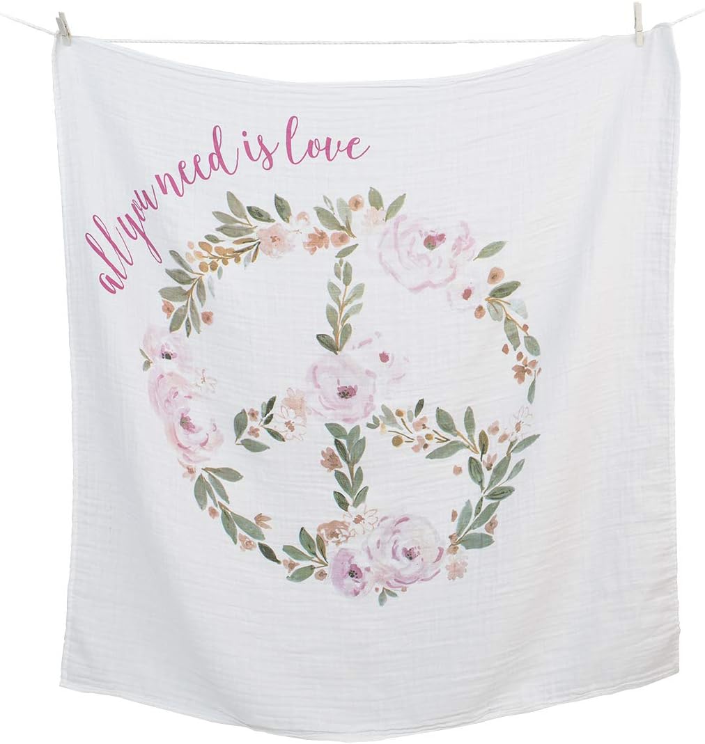 MANTA LULUJO BABY'S FIRST YEAR MILESTONE BLANKET 40X40 PULGADAS ALL YOU NEED IS LOVE - 2