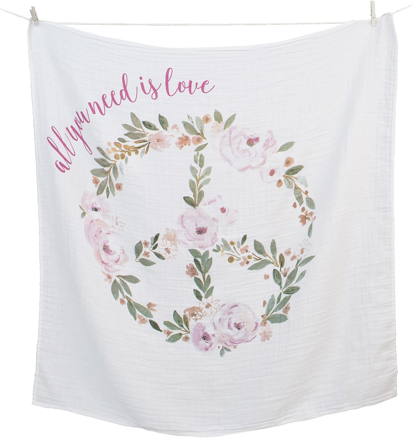MANTA LULUJO BABY'S FIRST YEAR MILESTONE BLANKET 40X40 PULGADAS ALL YOU NEED IS LOVE - 4