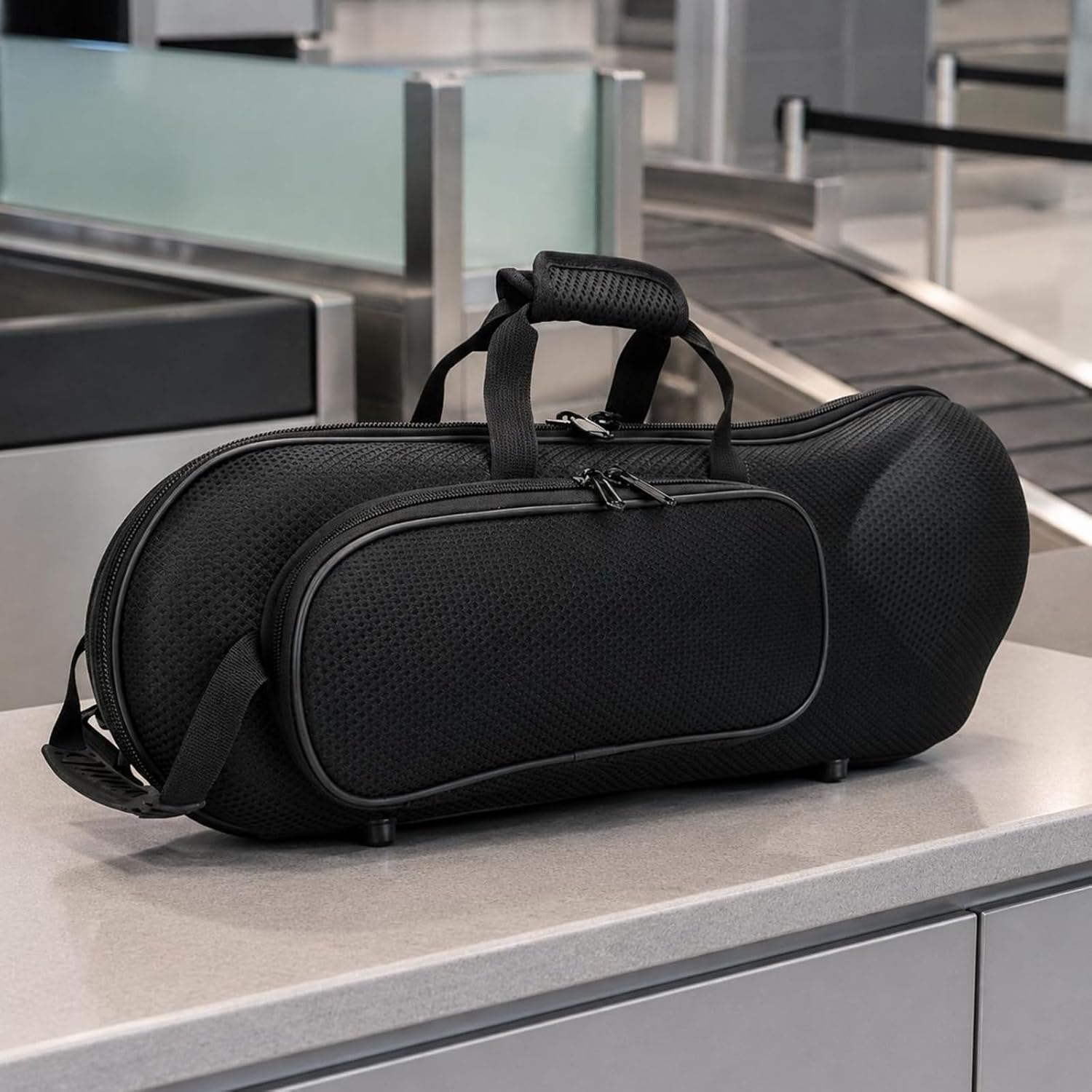 ESTUCHE PARA TROMPETA YIJU CON CORREA DE HOMBRO Y BOLSILLO EXTERIOR NEGRO - 5