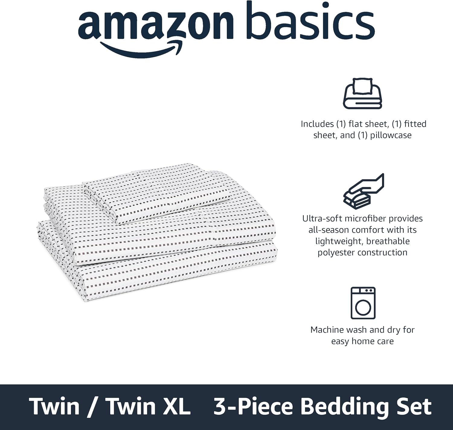 JUEGO DE SÁBANAS AMAZON BASICS MICROFIBRA TWIN XL CIRUELA - 2