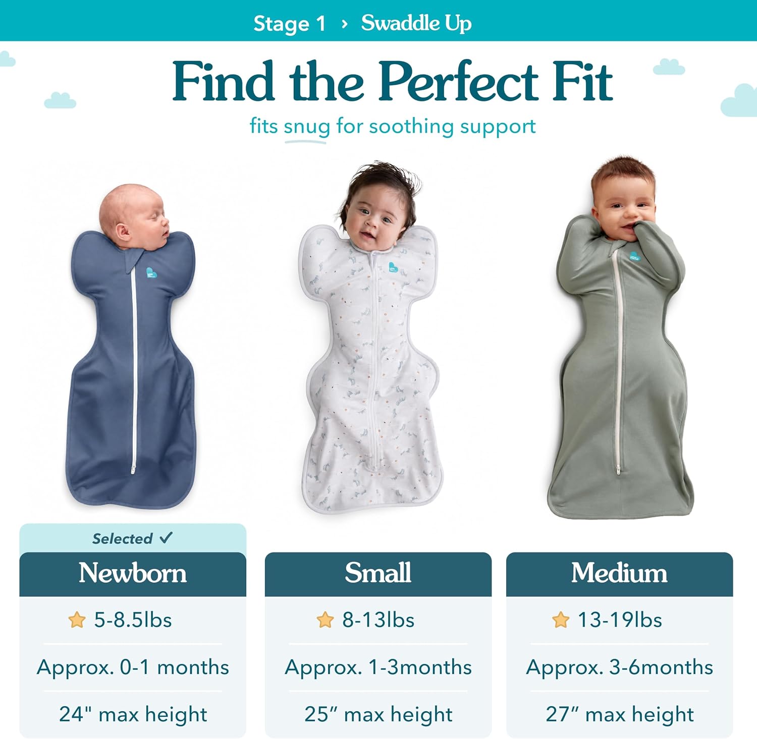 SACO DE DORMIR LOVE TO DREAM SWADDLE UP BAMBOO AZUL 5-8.5 LBS - 3