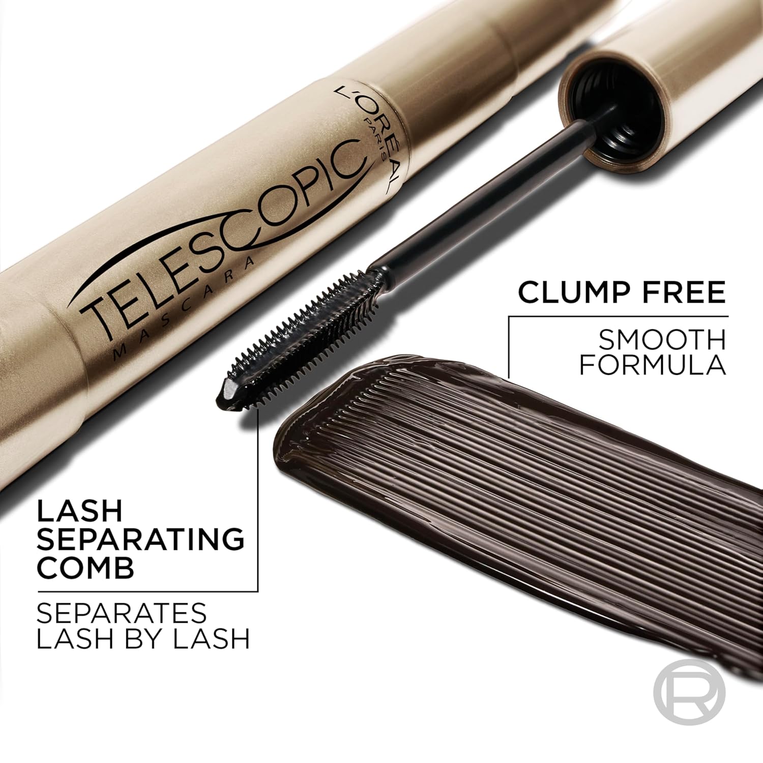 MÁSCARA DE PESTAÑAS L'OREAL PARIS TELESCOPIC LENGTHENING NEGRO CARBÓN - 4