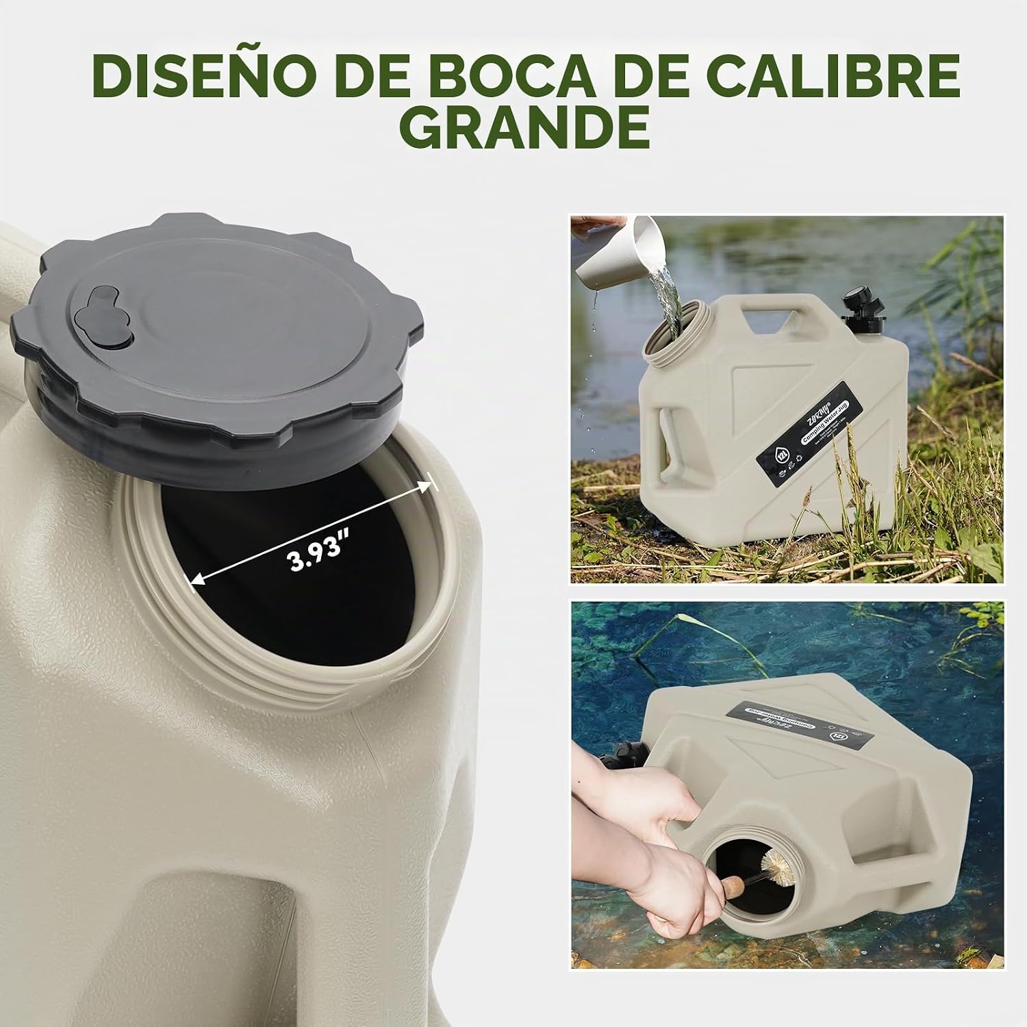 CONTENEDOR DE AGUA PARA CAMPING ZORMY 3.2 GALONES CON GRIFO GRIS - 4