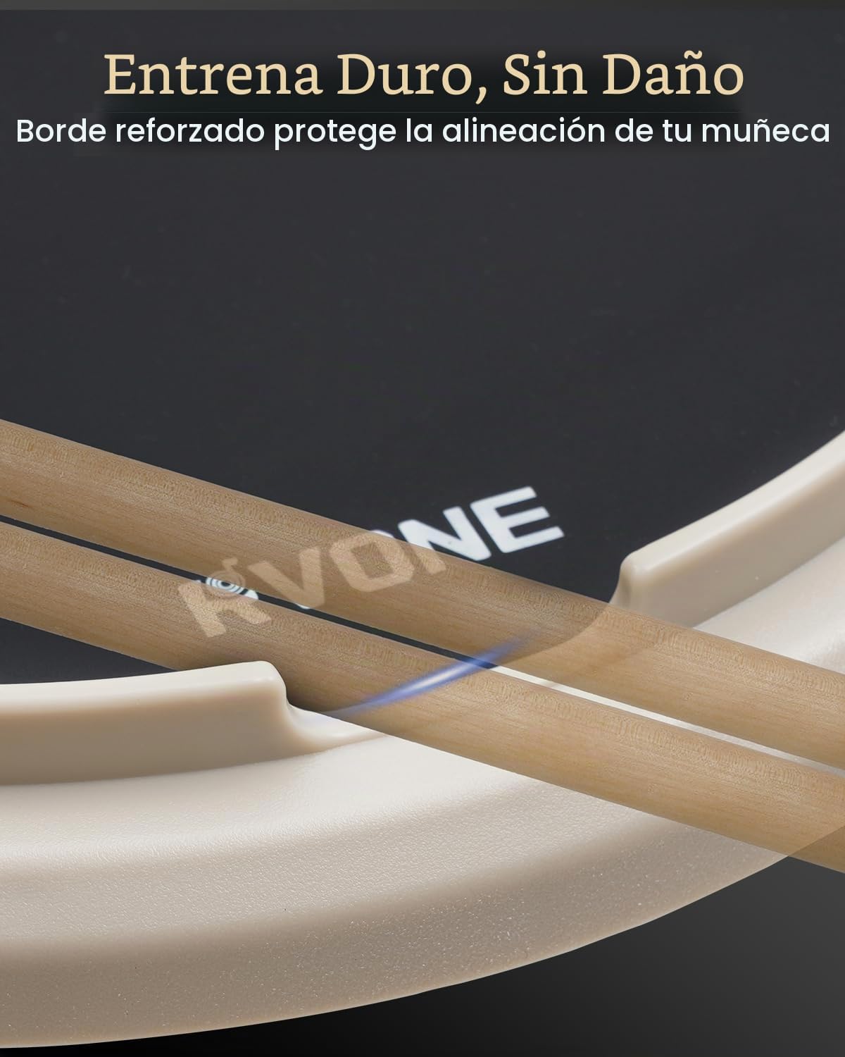 PAD DE PRÁCTICA PARA BATERÍA RVONE 12 PULGADAS BLANCO - 5