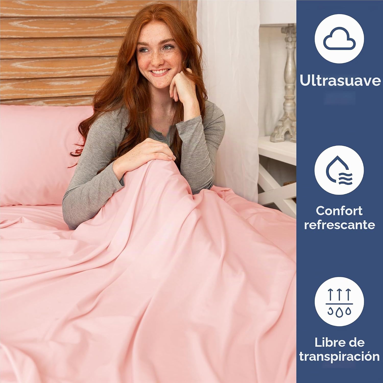 JUEGO DE SÁBANAS FULL SIZE 4 PIEZAS MICROFIBRA ROSA BEBÉ - 4