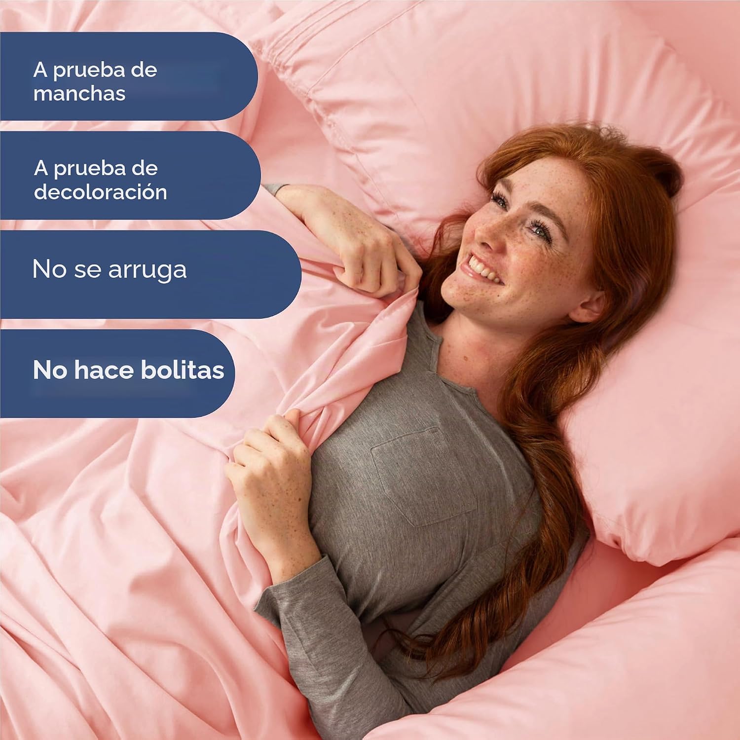 JUEGO DE SÁBANAS FULL SIZE 4 PIEZAS MICROFIBRA ROSA BEBÉ - 5