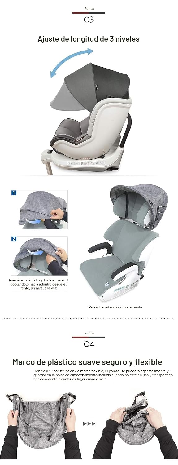 CUBRE COCHE MANITO SUN SHADE EXTENDER GRIS CARBÓN - 3