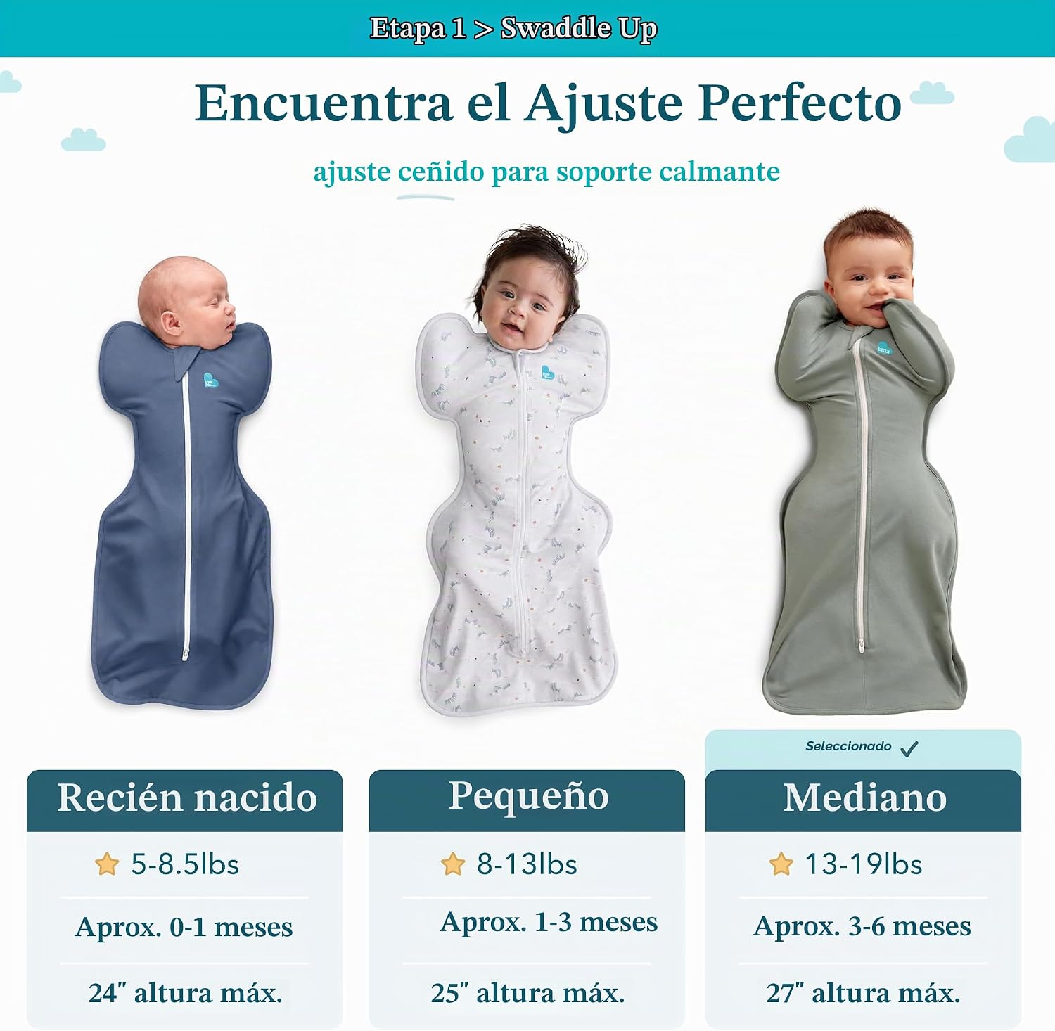 SACO DE DORMIR SWADDLE UP LOVE TO DREAM 1.0 TOG 13-19 LBS OLIVA - 3