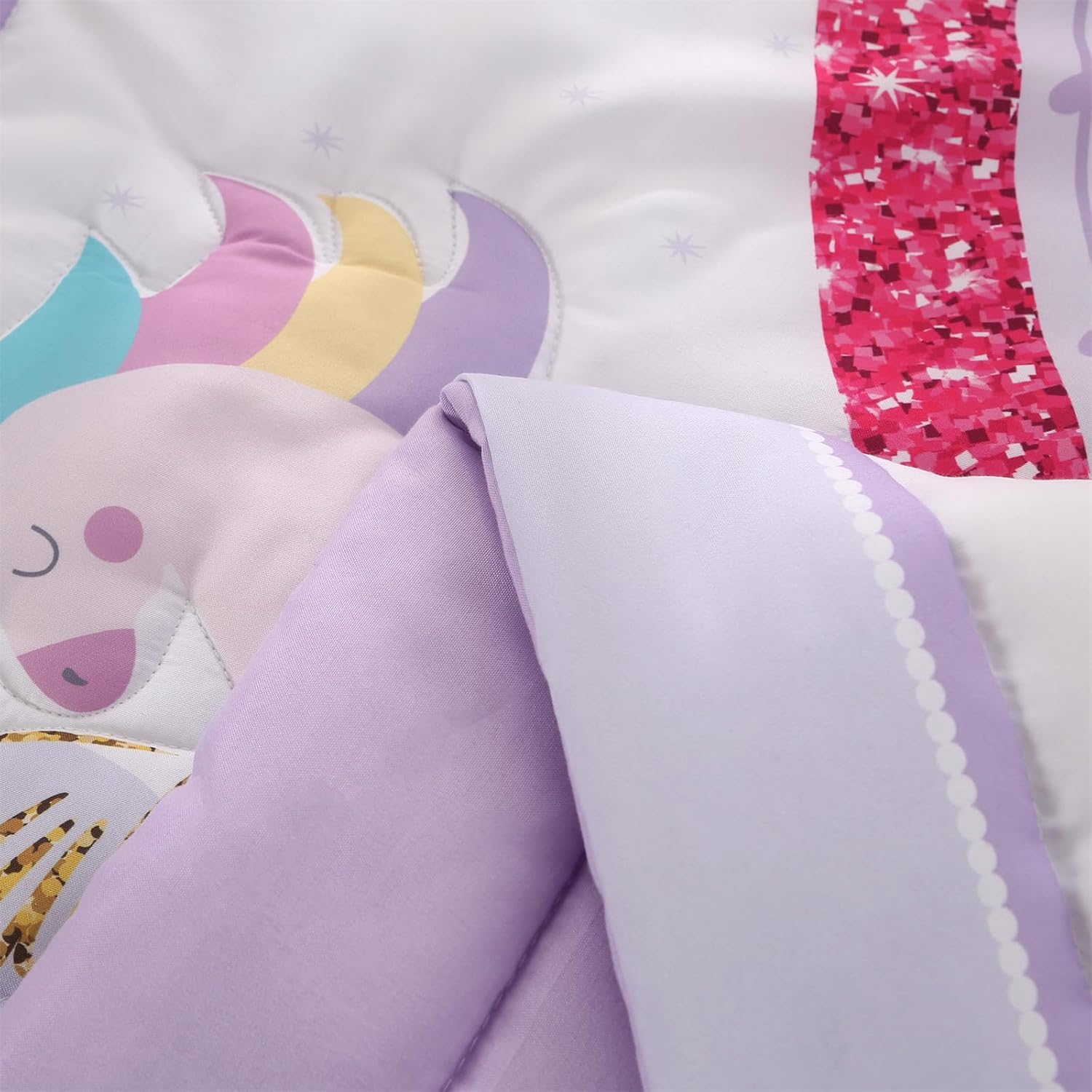 SET DE CAMA PARA CUNA 3 PIEZAS WOWELIFE DISEÑO UNICORNIO PÚRPURA - 4