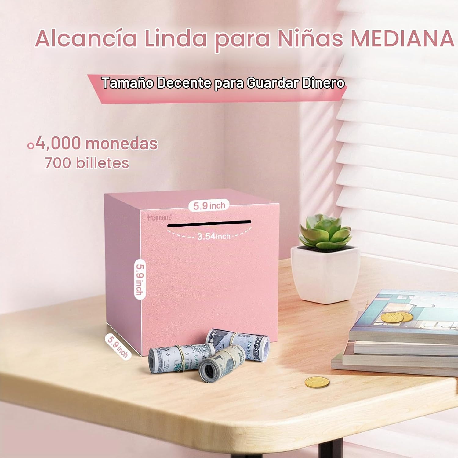 ALCANCÍA HICOCOOL ACERO INOXIDABLE ROSA 5.9 PULGADAS - 2