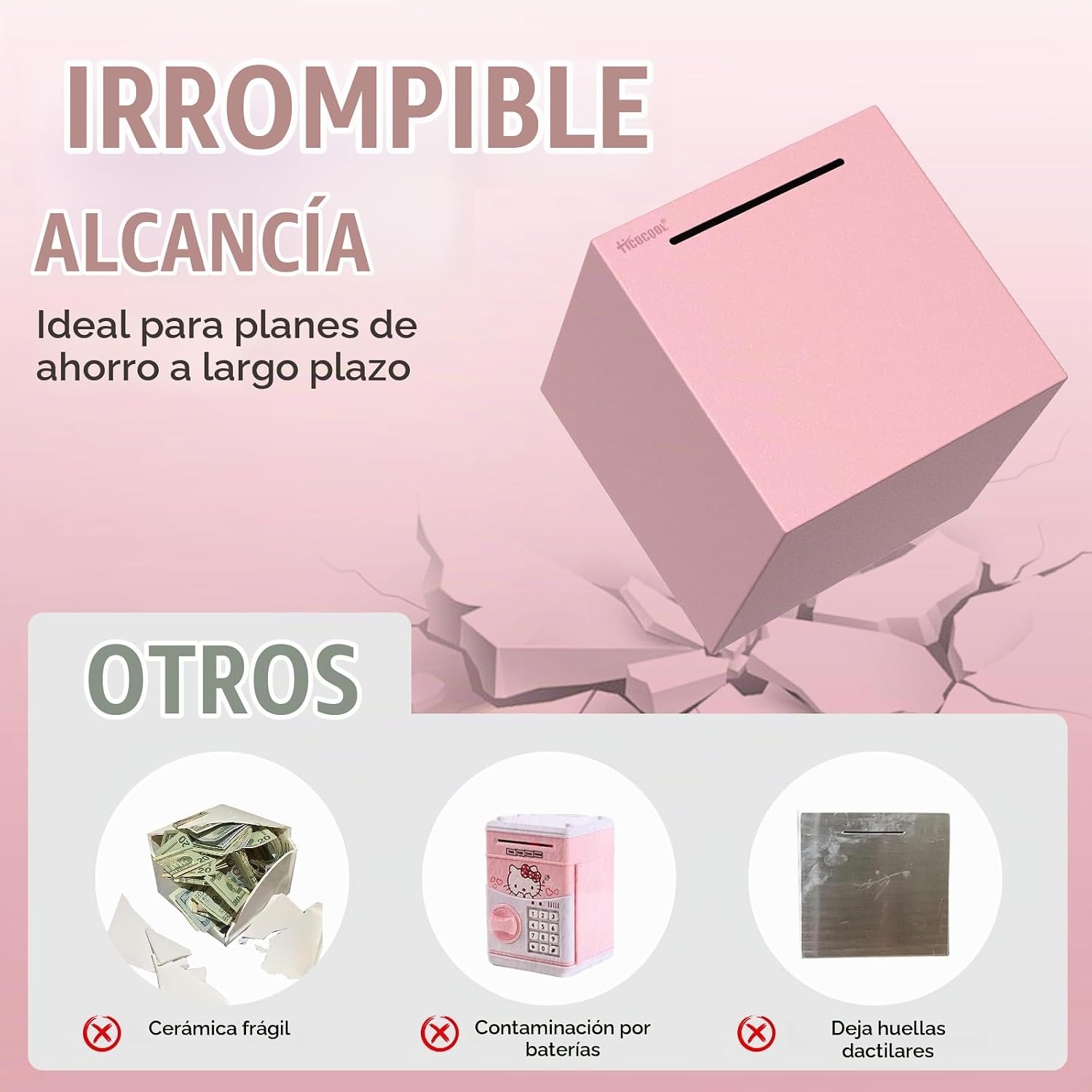 ALCANCÍA HICOCOOL ACERO INOXIDABLE ROSA 5.9 PULGADAS - 4