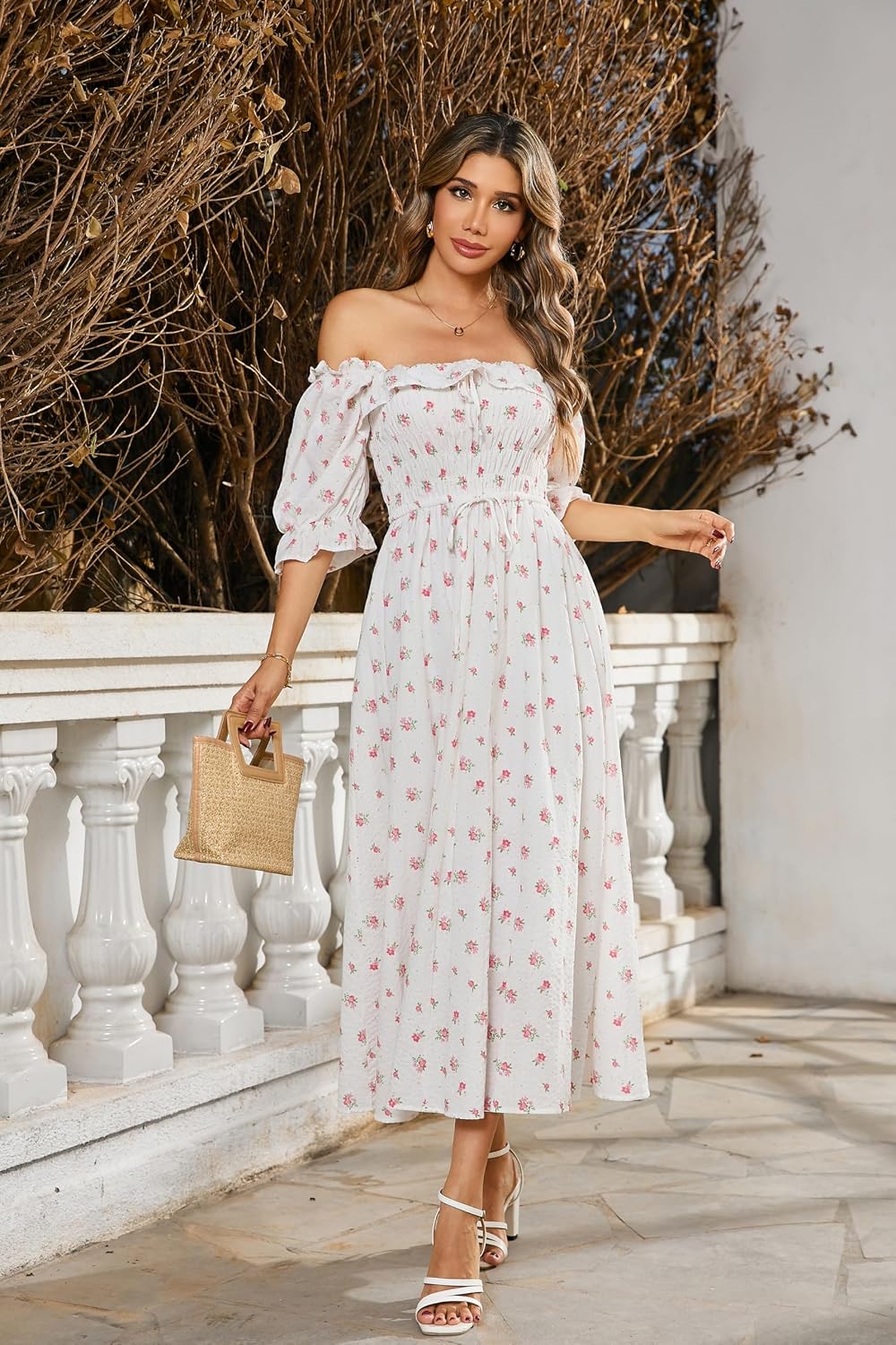 VESTIDO R.VIVIMOS MIDI FLORAL ALGODÓN 100% MANGA MEDIA - 2