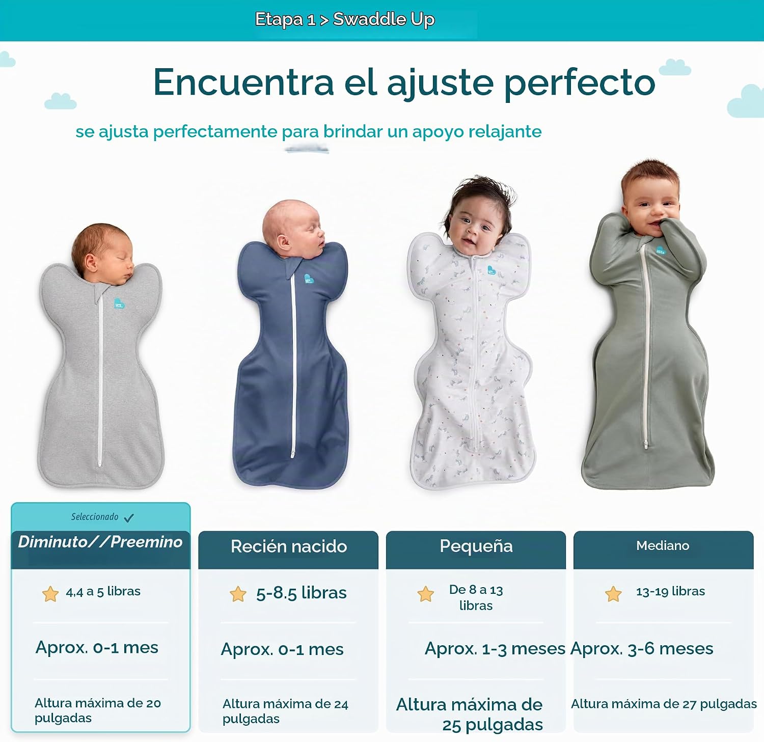 SACO DE DORMIR LOVE TO DREAM SWADDLE UP 1.0 TOG 4.4-5 LBS ROSA POLVORIENTO - 3