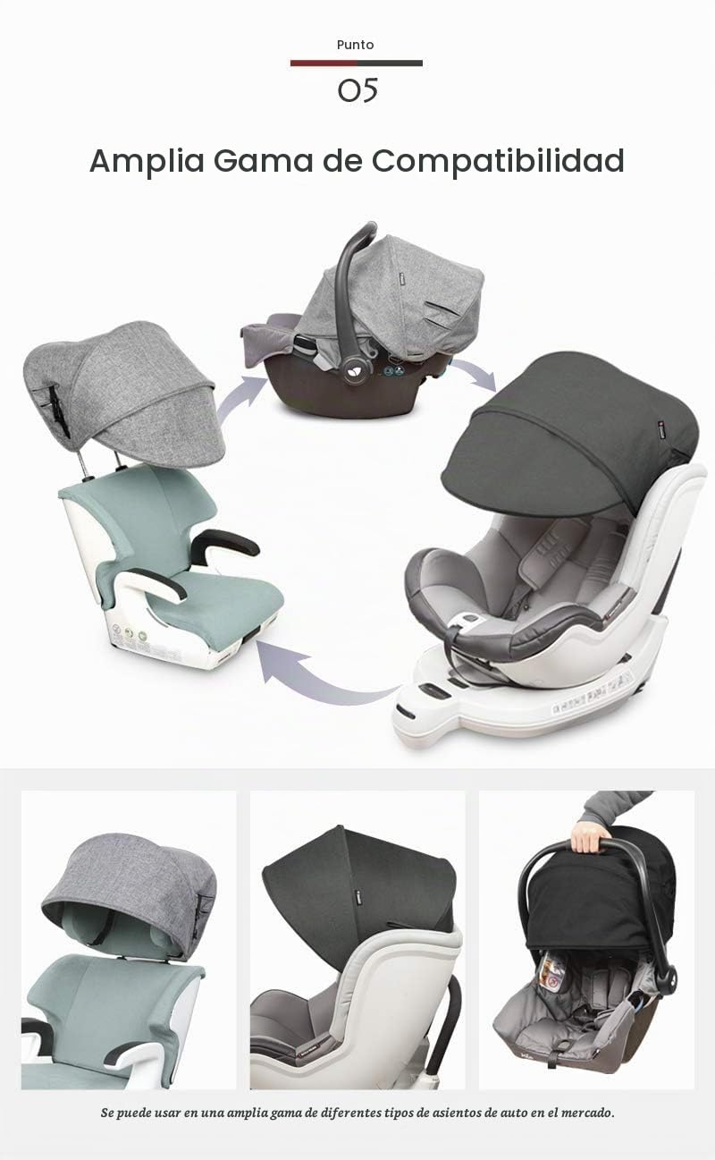 TOLDO EXTENSOR DE SOMBRILLA MANITO PARA ASIENTO DE AUTO BEIGE - 4