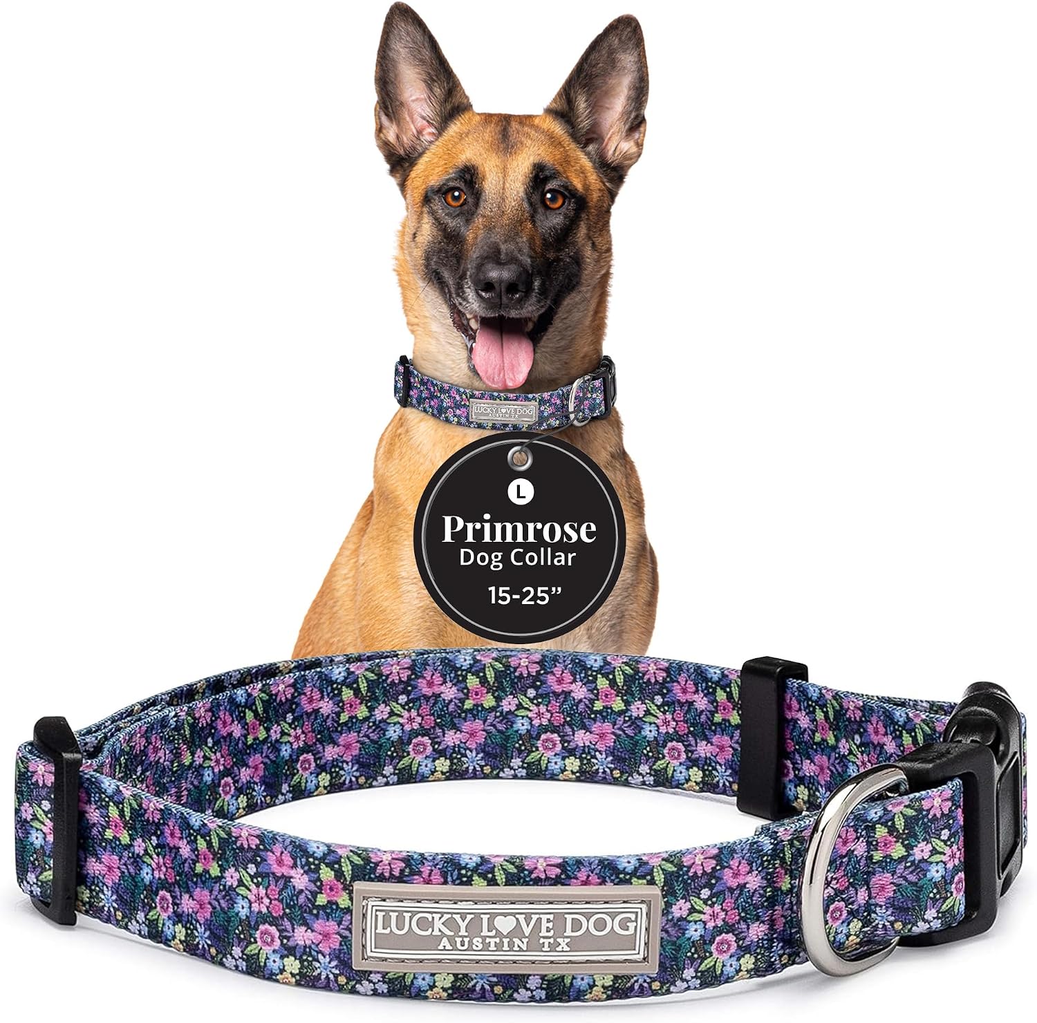 COLLAR AJUSTABLE LUCKY LOVE DOG PARA PERROS GRANDES PRIMROSE TALLA L - 1
