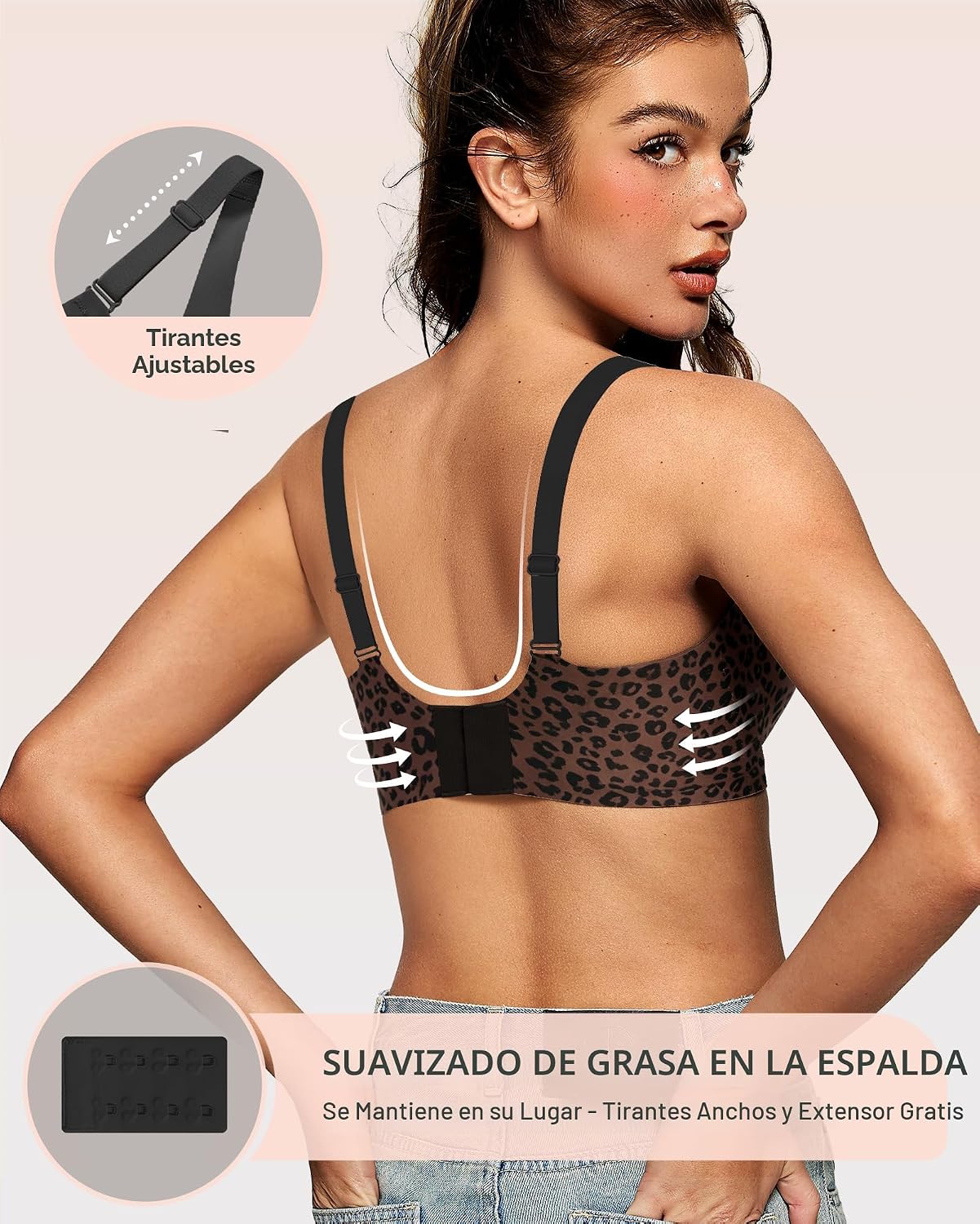SOSTÉN OEAK JELLY WIRELESS DEEP V ESCOTADO MARRÓN LEOPARD - 3