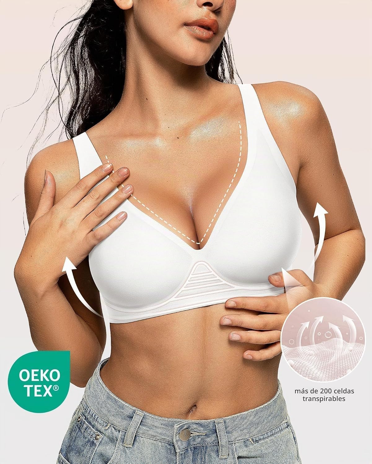 SOSTÉN OEAK JELLY SIN ARO ESCOTADO PUSH UP BLANCO - 2