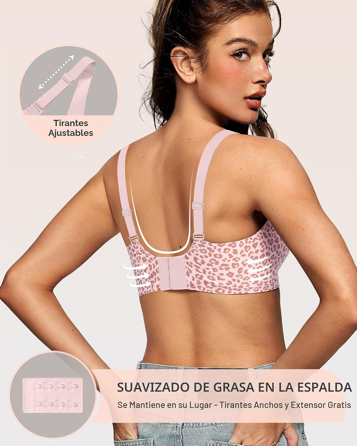 SOSTÉN OEAK JELLY SIN ARO ESCOTADO PUSH UP ROSA LEOPARDO - 3
