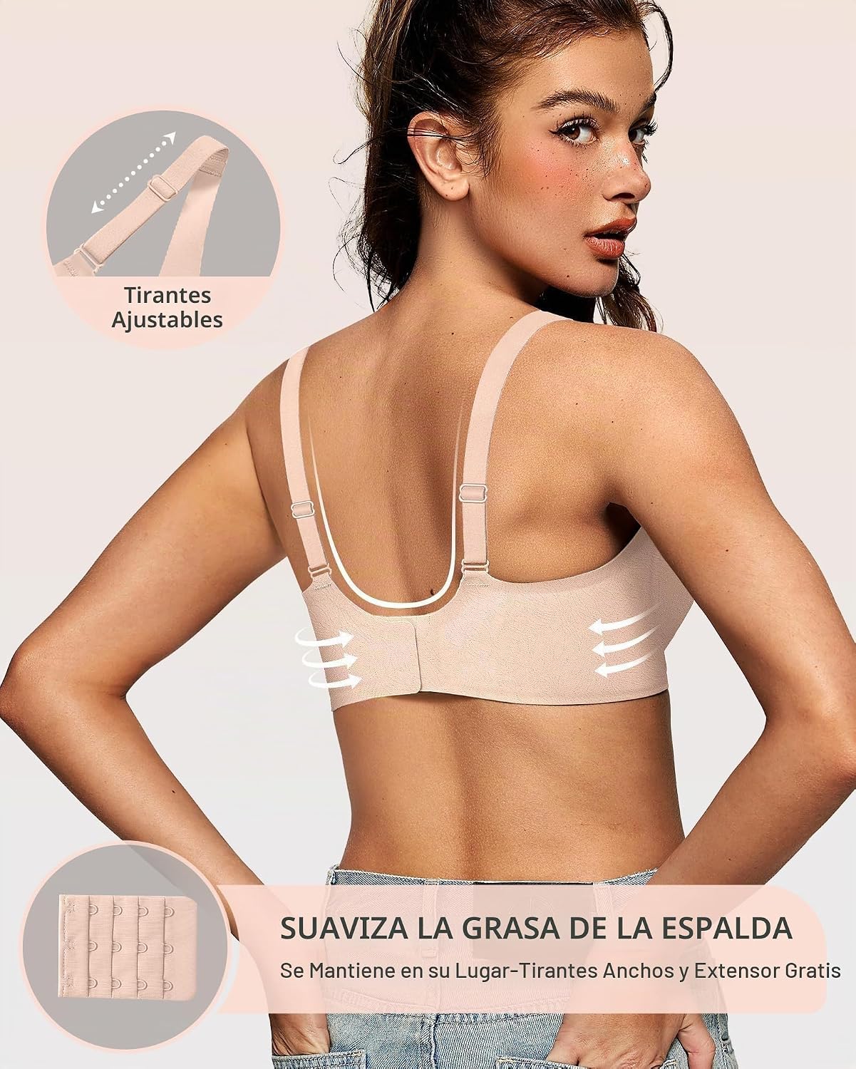 SOSTÉN OEAK JELLY WIRELESS DEEP V NUDE JACQUARD - 3