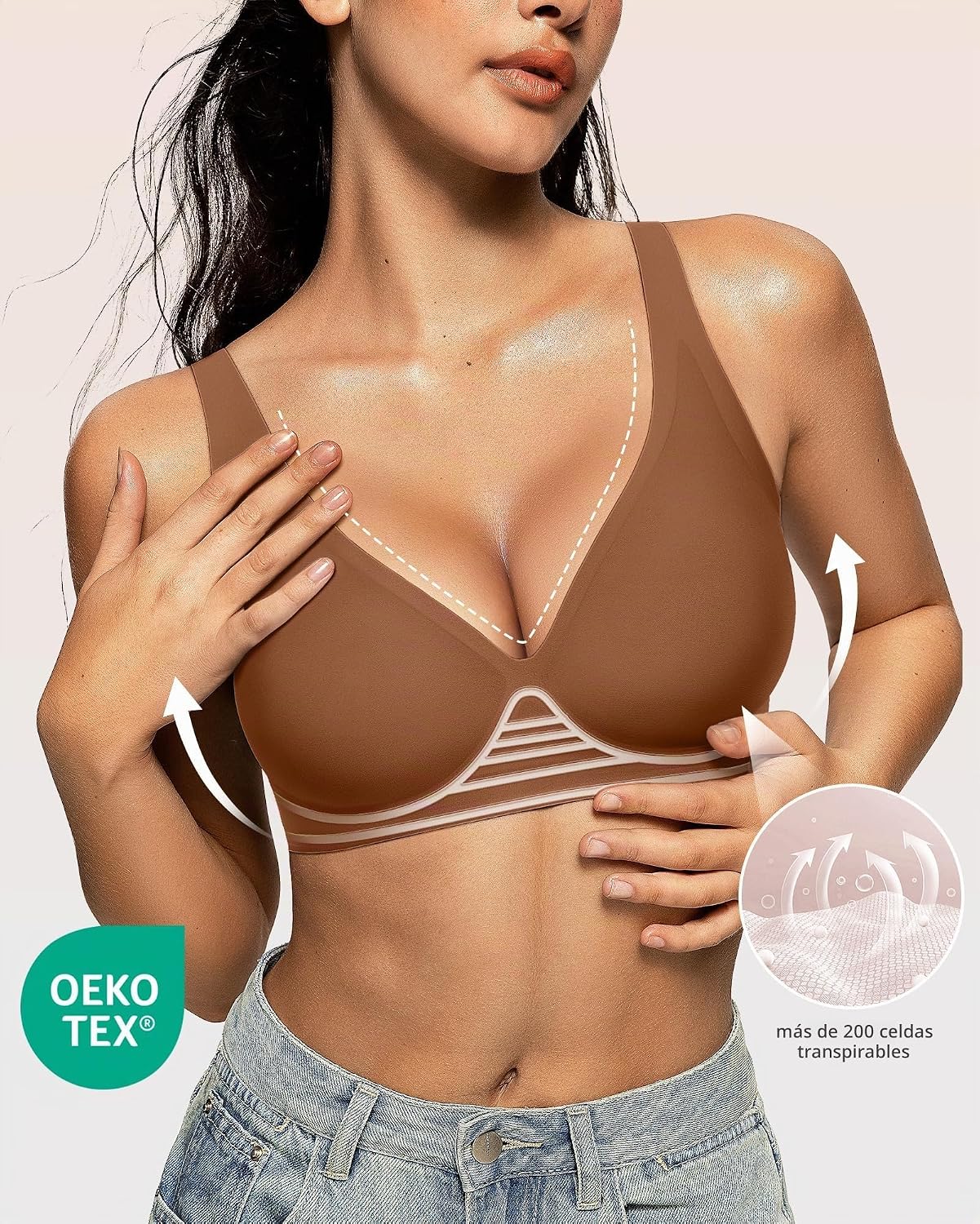 SOSTÉN OEAK JELLY WIRELESS ESCOTE PROFUNDO TALLA L - 2