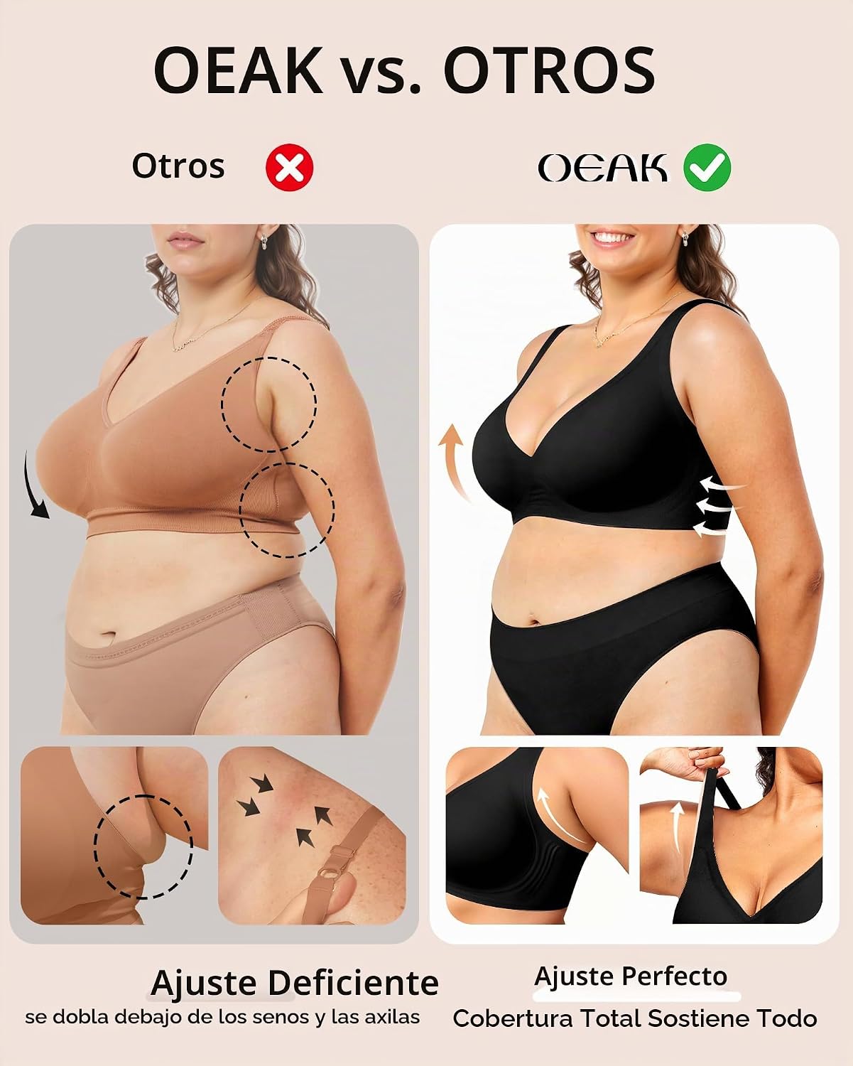 SOSTÉN OEAK JELLY SIN ARO ESCOTADO PUSH UP NEGRO CARBÓN - 4