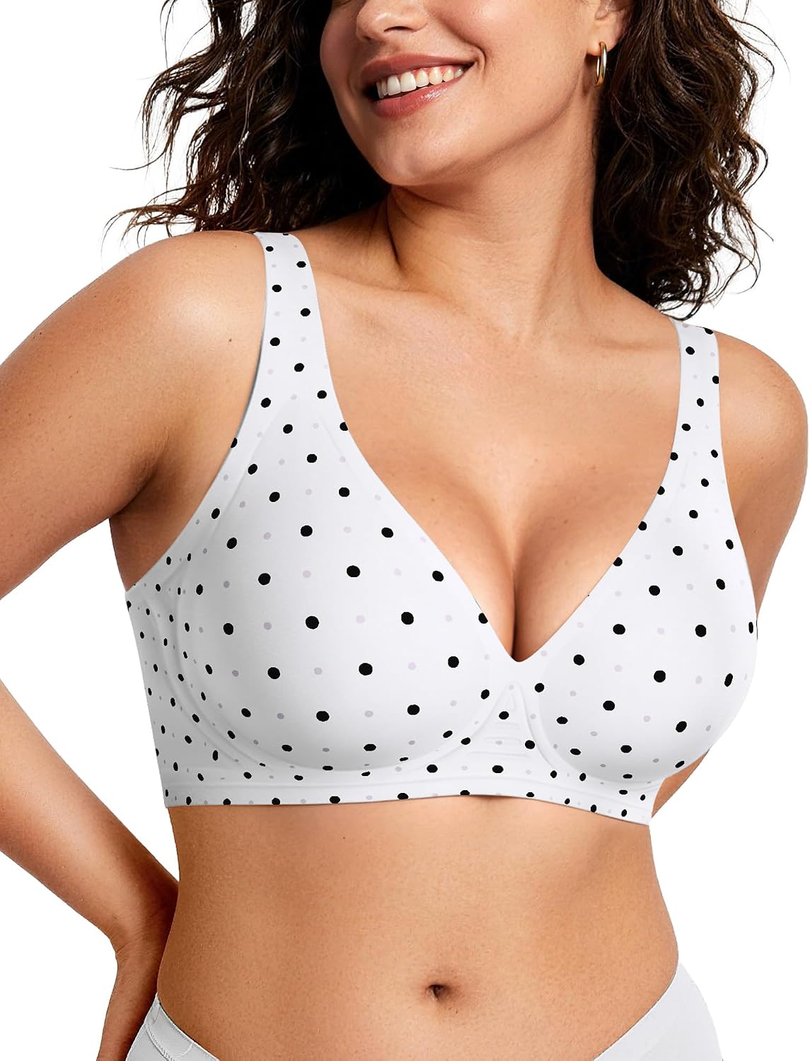 SOSTÉN OEAK JELLY SIN ARO ESCOTADO PUSH UP BLANCO CON LUNARES - 1