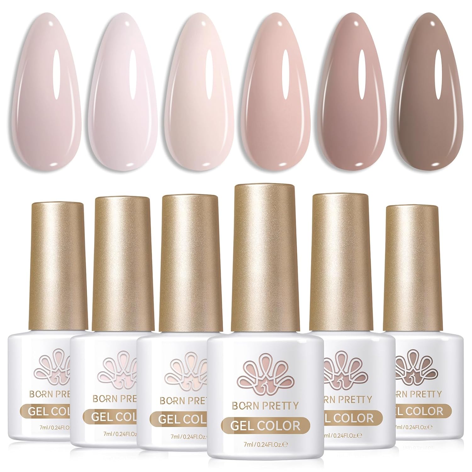 ESMALTE DE UÑAS GEL BORN PRETTY NUDE PINK TONOS NATURALES - 1