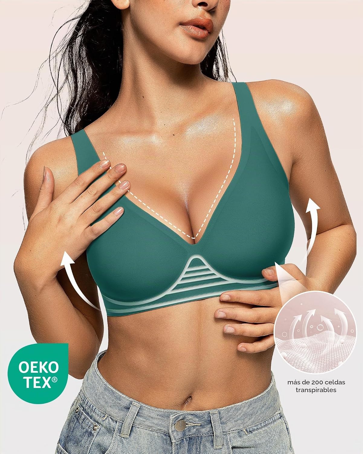 SOSTÉN OEAK JELLY WIRELESS ESCOTADO PUSH UP ESMERALDA - 2