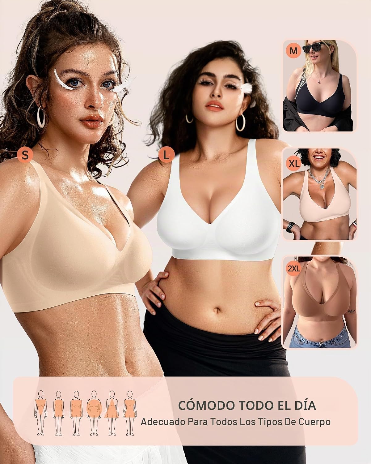 SOSTÉN OEAK JELLY WIRELESS PUSH UP ESCOTE EN V BEIGE - 4