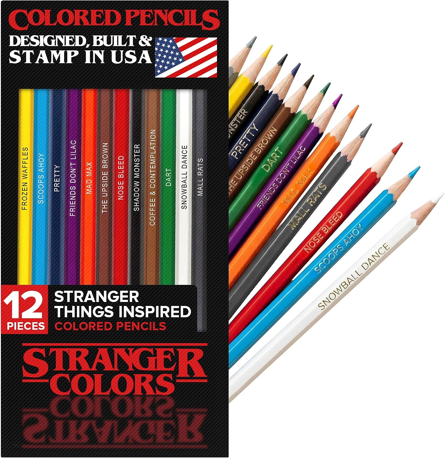 LÁPICES DE COLOR PUN LABS MYSTERY LIGHTS SET 12 PIEZAS CON ESTAMPADO FOIL - 1