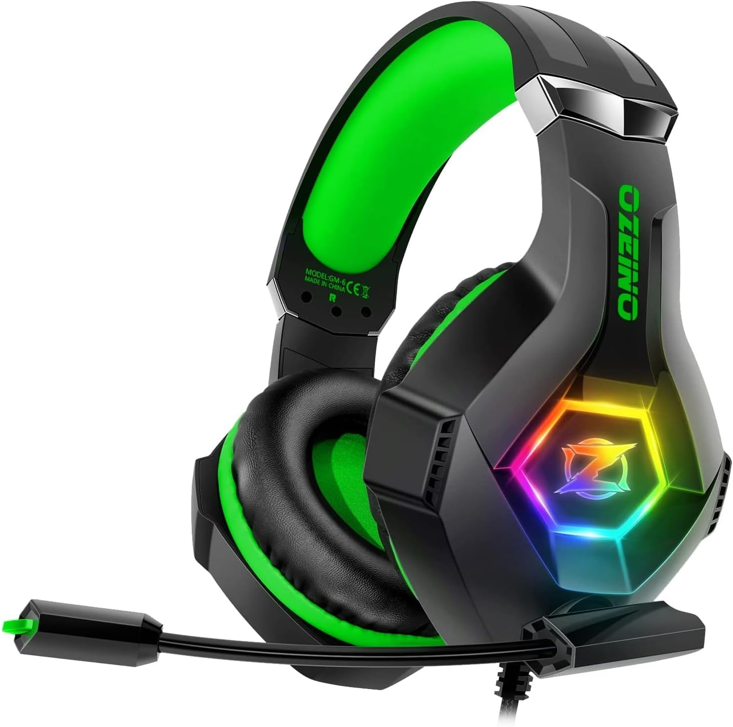 HEADSET GAMING OZEINO 7.1 SURROUND SOUND PARA PC PS4 PS5 XBOX VERDE - 1
