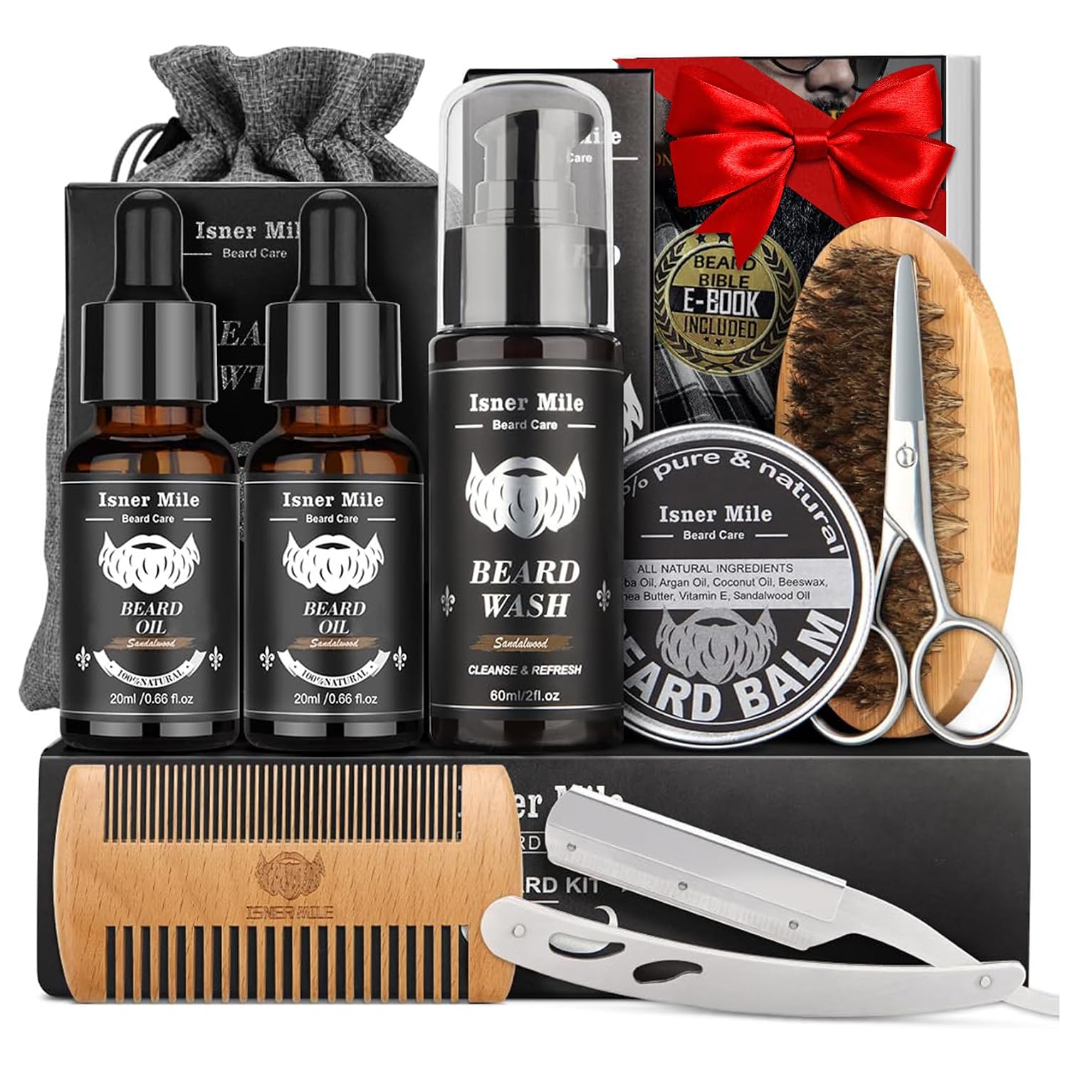 KIT DE CUIDADO DE BARBA COMFY MATE CON CHAMPÚ, CEPILLO, BÁLSAMO Y PEINE - 1