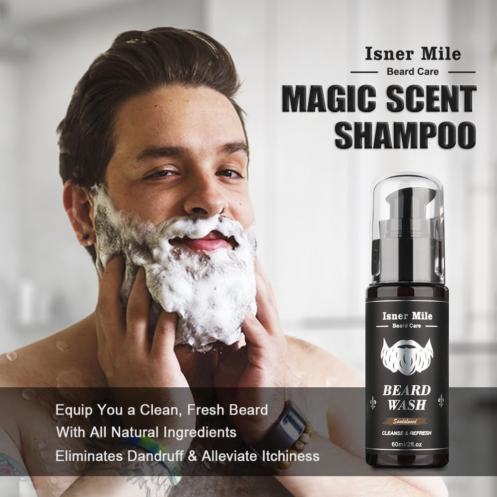 KIT DE CUIDADO DE BARBA COMFY MATE CON CHAMPÚ, CEPILLO, BÁLSAMO Y PEINE - 4