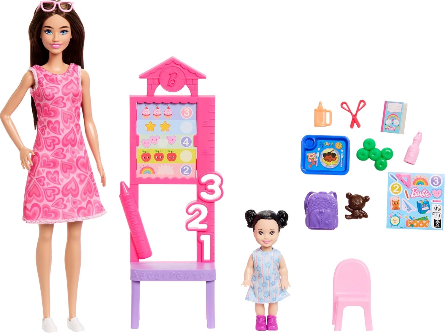 MUÑECA BARBIE CAREERS TEACHER CON SET DE AULA TEMÁTICO - 1