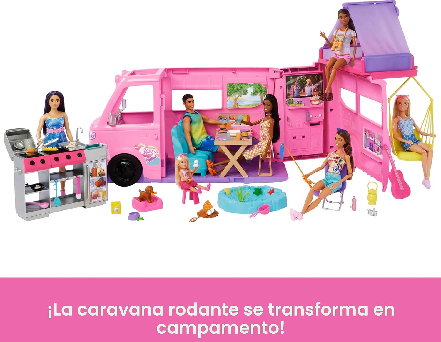 SET DE CAMPAMENTO BARBIE DREAM CAMPER CON ACCESORIOS - 2
