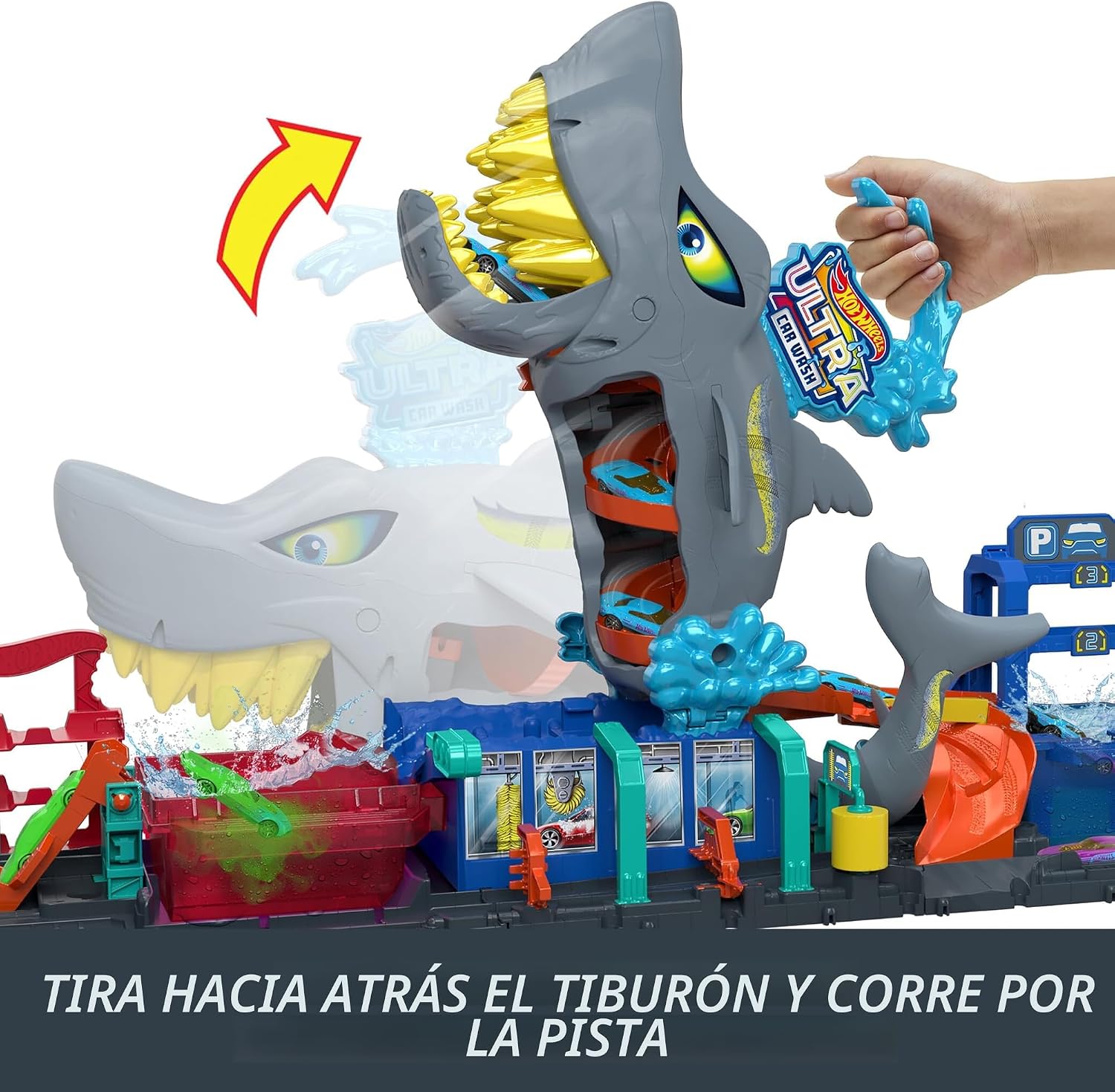 HOT WHEELS CITY ULTRA SHARK CAR WASH VEHÍCULO COLOR REVEAL - 5
