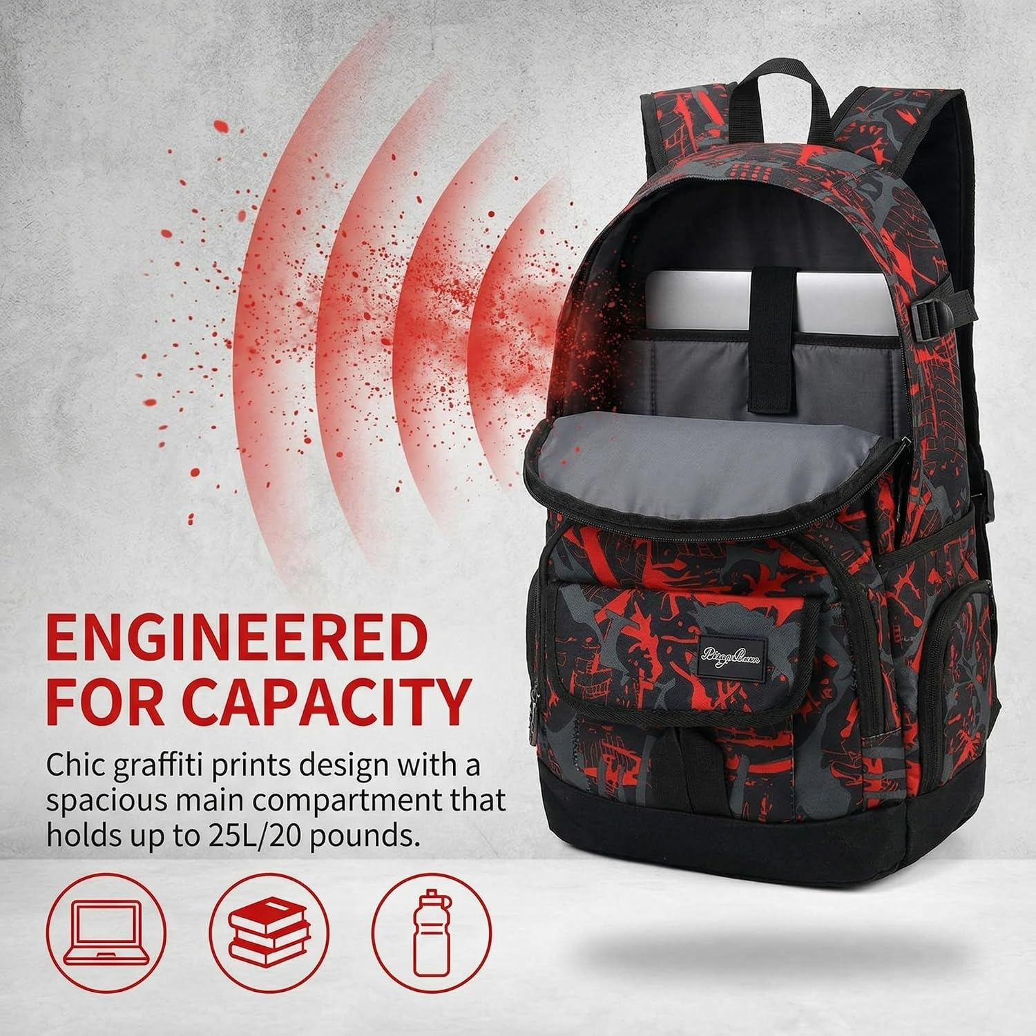 MOCHILA RICKYH STYLE ESCOLAR VIAJE HOMBRE MUJER LIGERA UNIVERSITARIA - 3