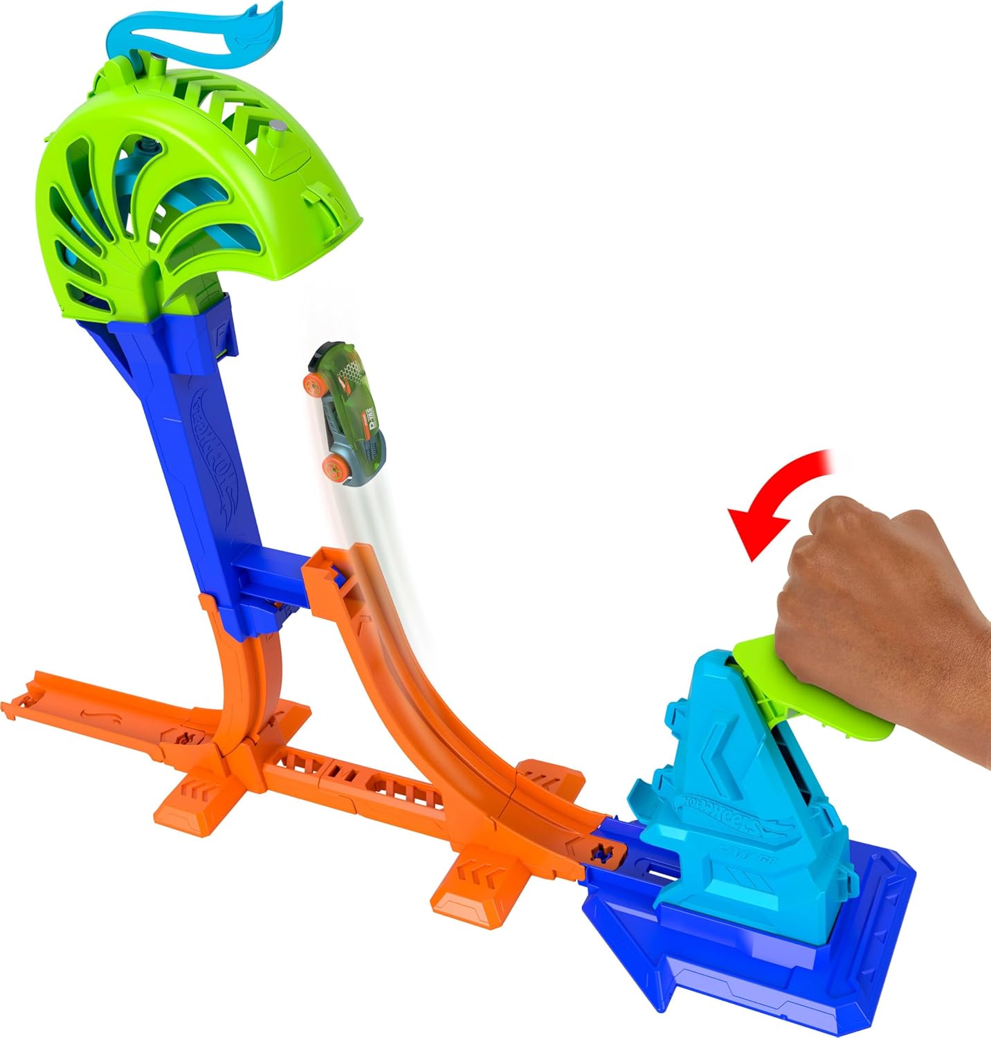 AUTO DE JUGUETE HOT WHEELS STUNT TRACKS POWER LAUNCH CHAMPION ESCALA 1:64 - 2
