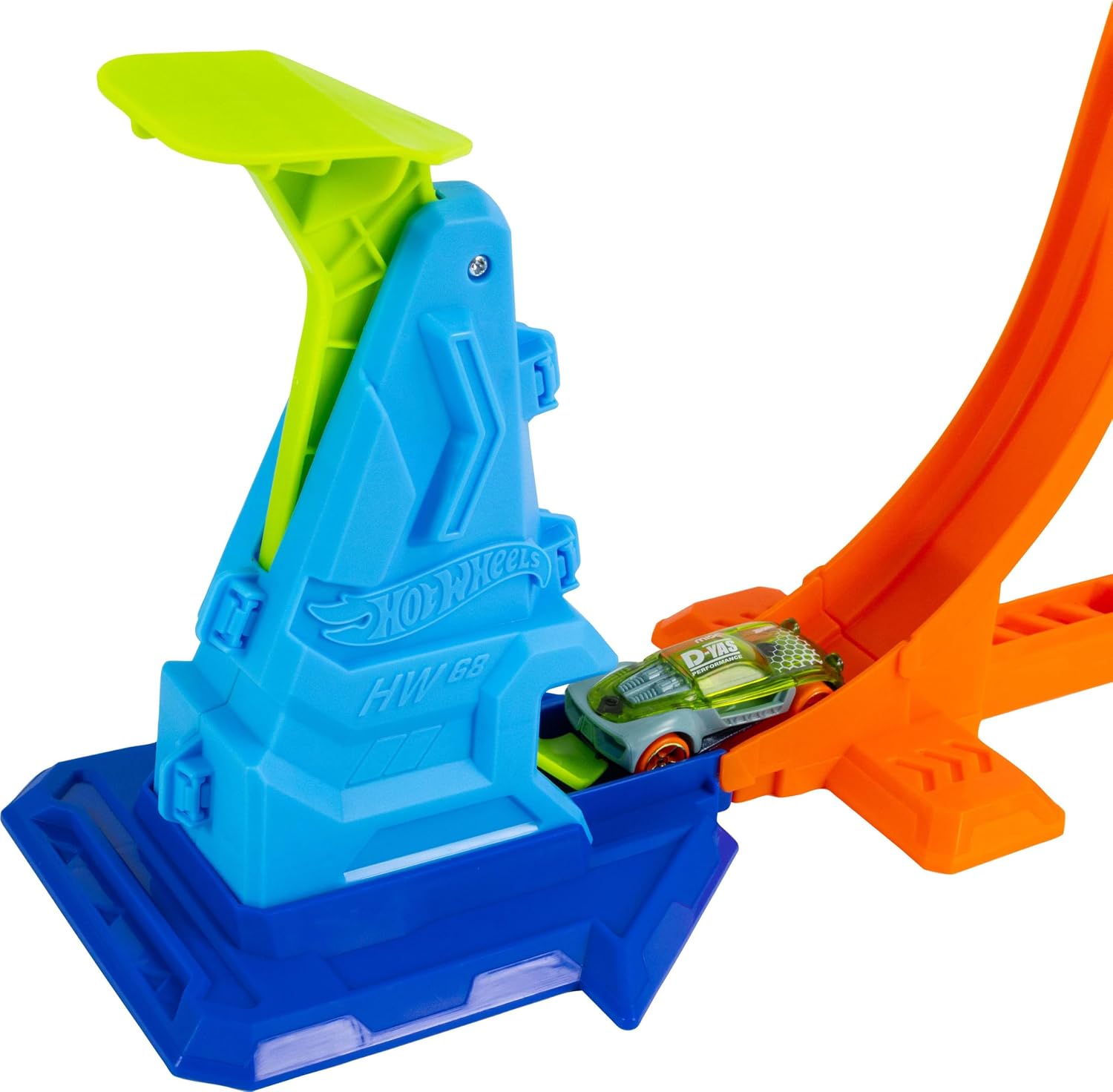 AUTO DE JUGUETE HOT WHEELS STUNT TRACKS POWER LAUNCH CHAMPION ESCALA 1:64 - 4