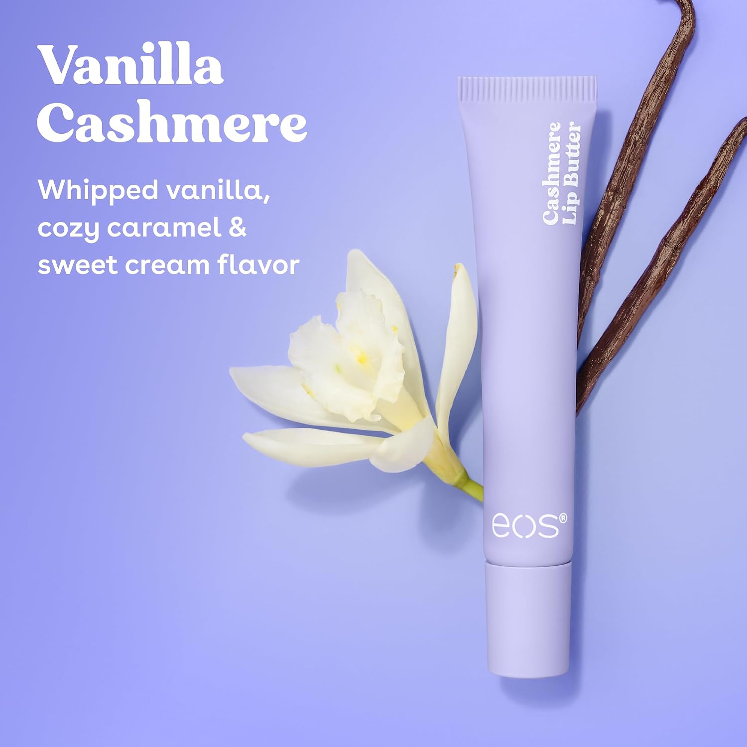 BÁLSAMO LABIAL EOS VANILLA CASHMERE CON PÉPTIDOS Y MANTECA DE KARITÉ 0.35 FL OZ - 2