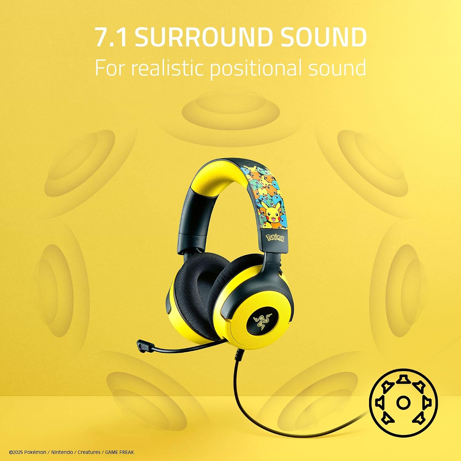 HEADSET RAZER KRAKEN V4 X POKÉMON EDITION USB-C - 4