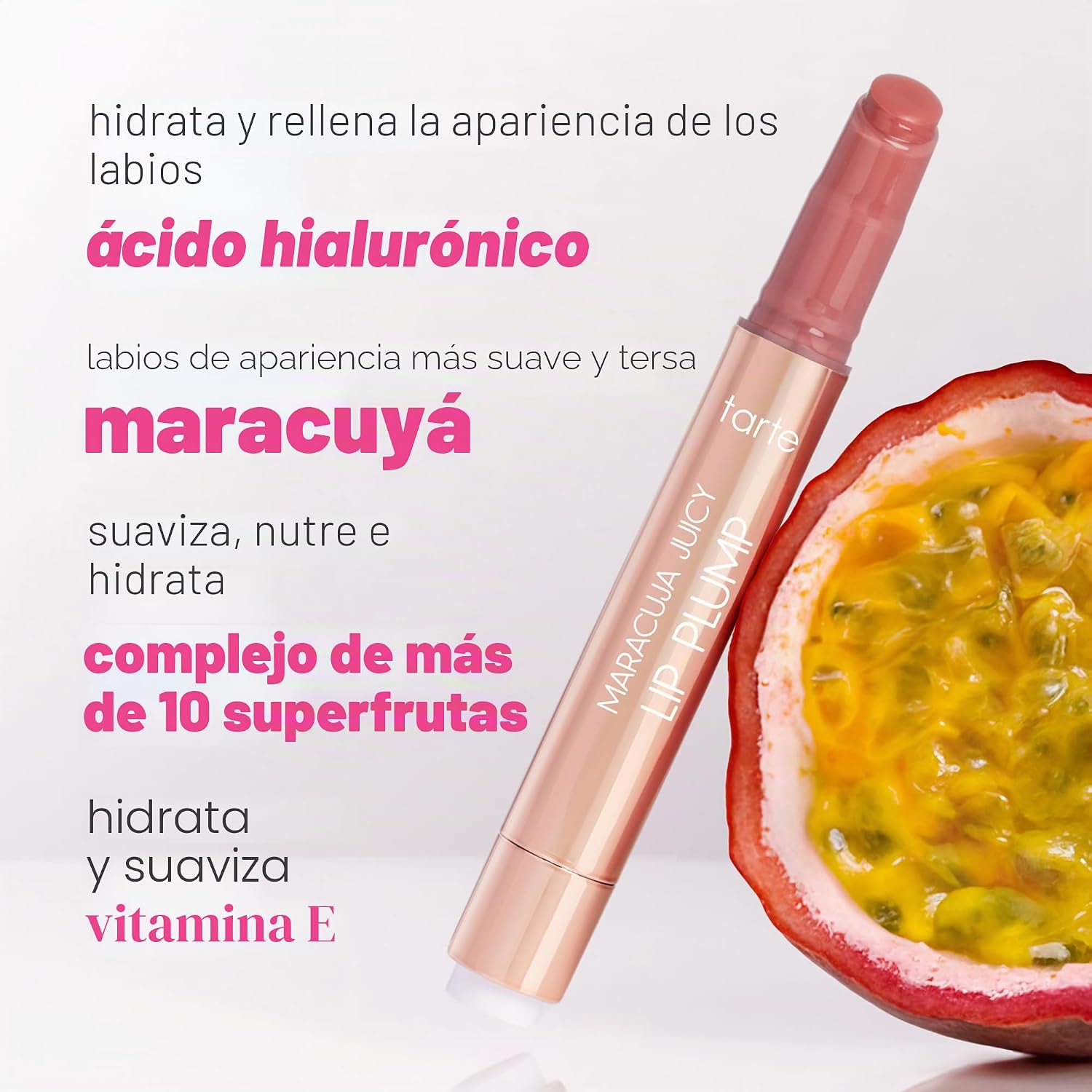 BÁLSAMO LABIAL TARTE MARACUJÁ JUICY LIP PLUMP HIDRATANTE Y VOLUMINIZADOR - 5