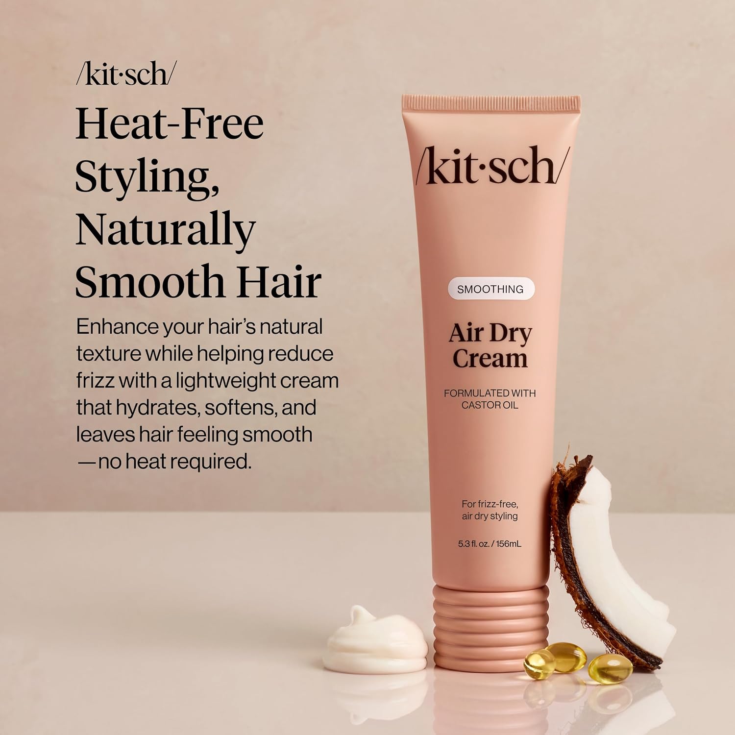 CREMA PARA PEINAR AIR DRY KITSCH CON ACEITE DE RICINO Y COCO 5.3 OZ - 2