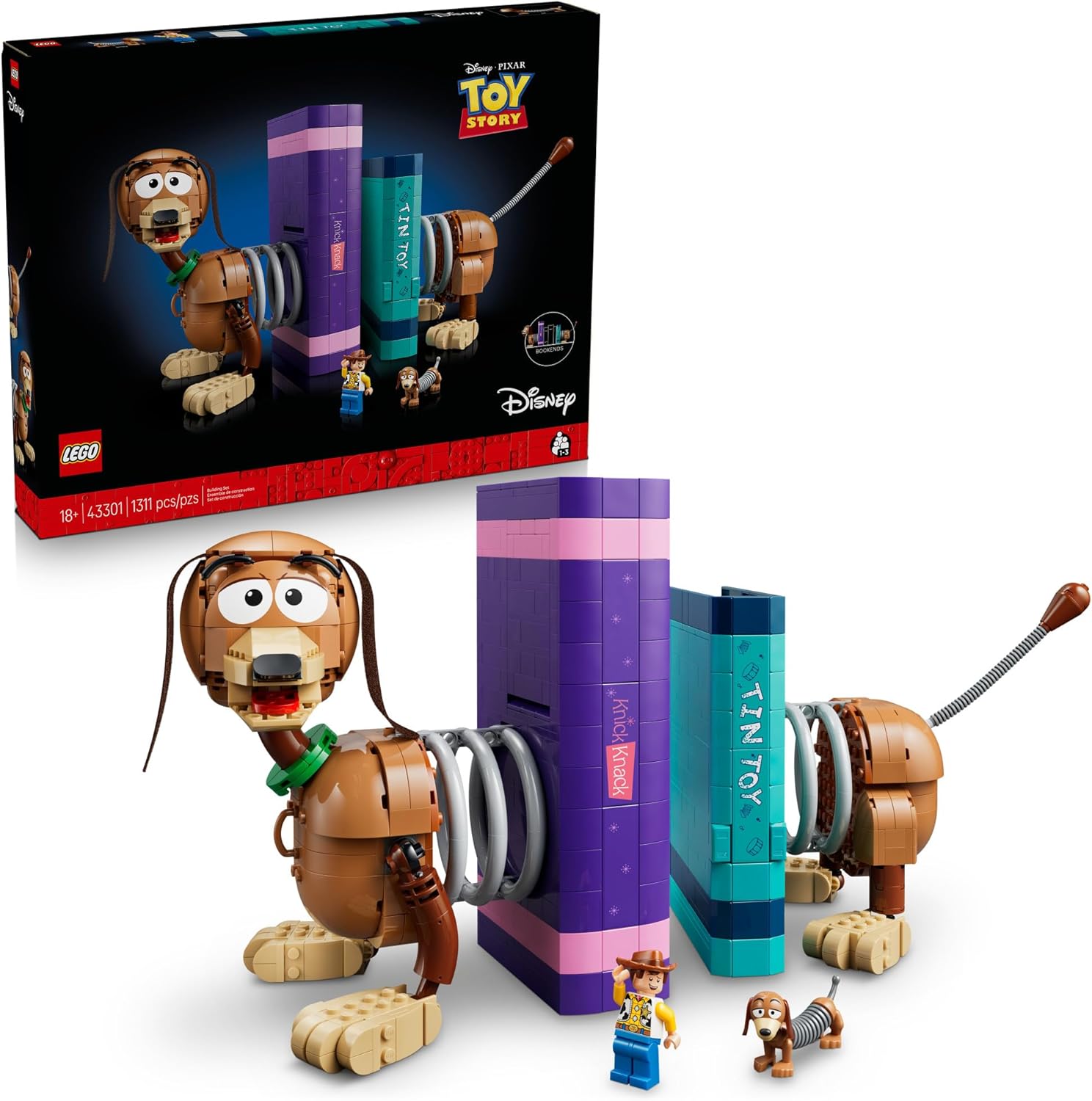 SET DE CONSTRUCCIÓN LEGO DISNEY Y PIXAR TOY STORY SLINKY DOG BOOKENDS 43301 - 1