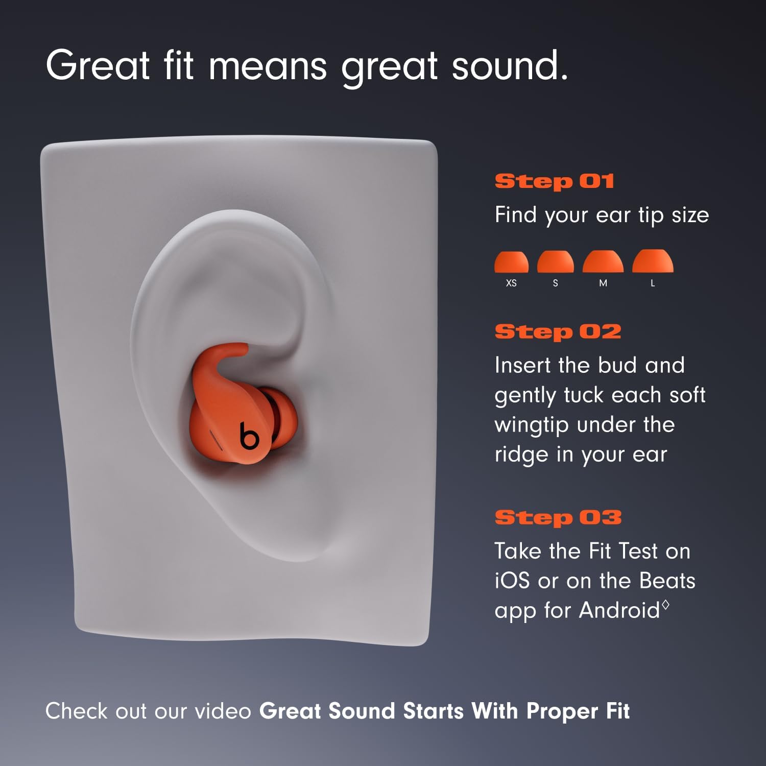 AUDÍFONOS BEATS POWERBEATS FIT TRUE WIRELESS NOISE CANCELLING NARANJA - 3