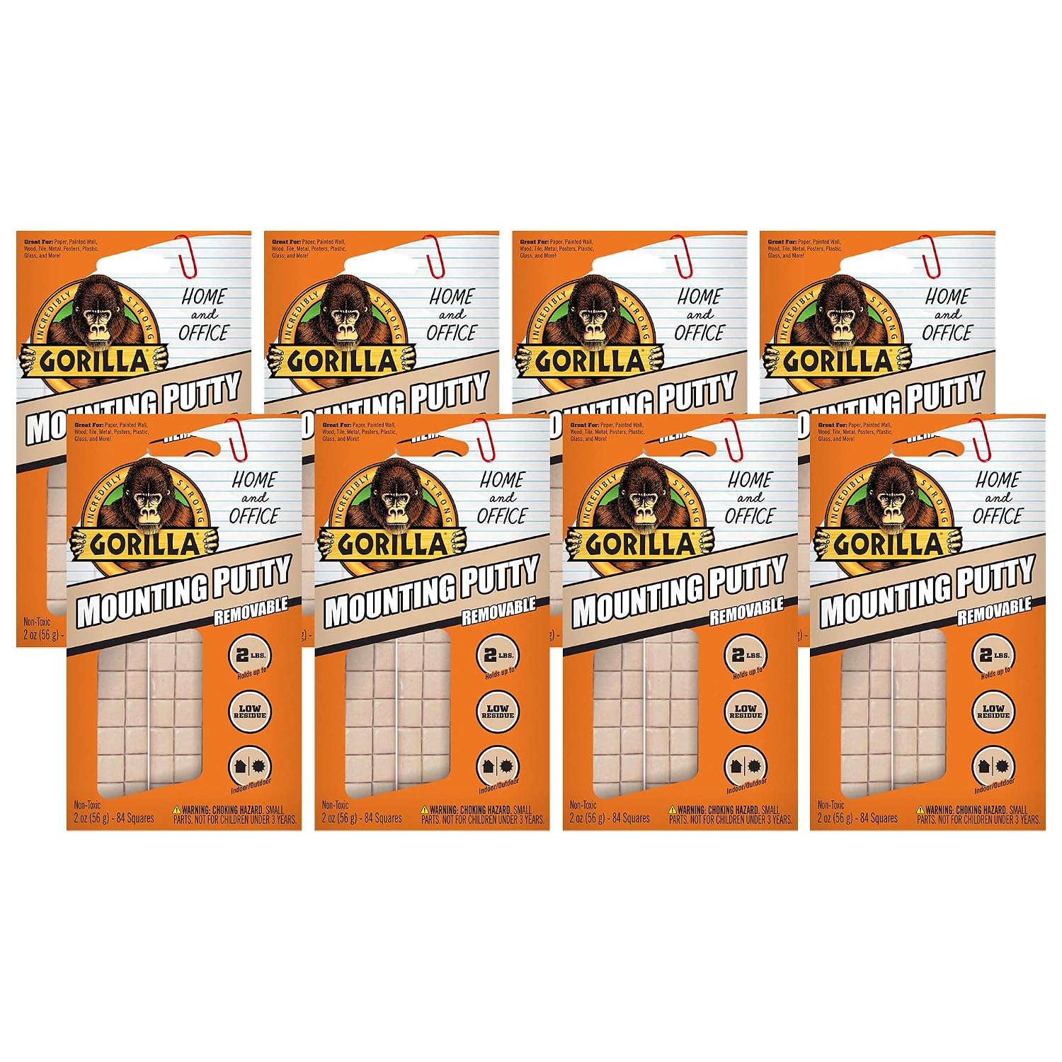 NOTAS ADHESIVAS GORILLA MOUNTING PUTTY COLOR BEIGE NATURAL 84 CUADRADOS - 1