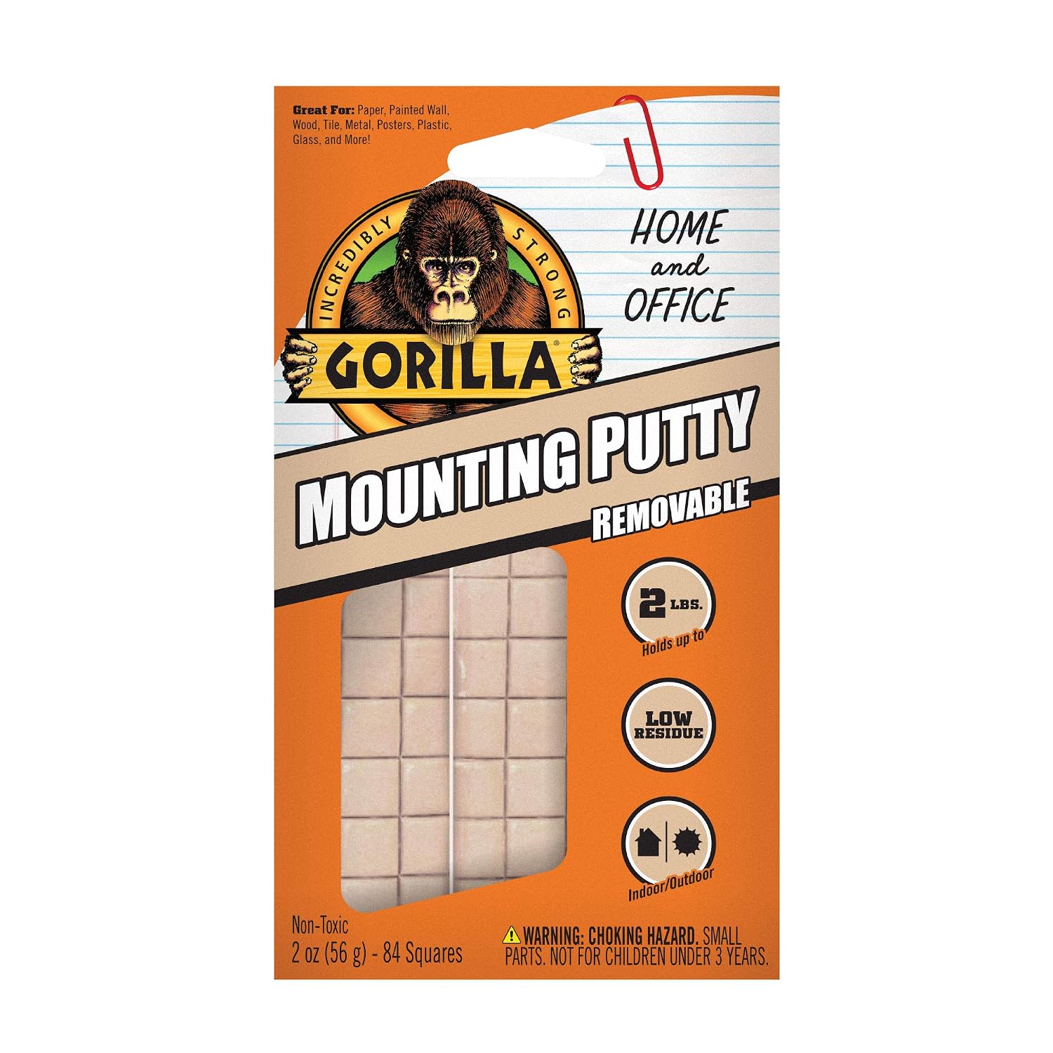 NOTAS ADHESIVAS GORILLA MOUNTING PUTTY COLOR BEIGE NATURAL 84 CUADRADOS - 2