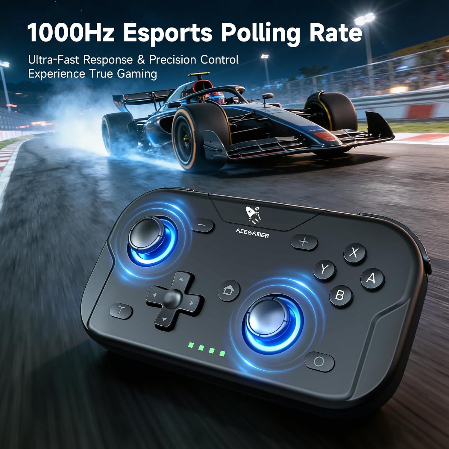 CONTROL INALÁMBRICO ACEGAMER POCKET PARA NINTENDO SWITCH, SWITCH 2, ANDROID, IOS, PC Y STEAM DECK NEGRO - 5