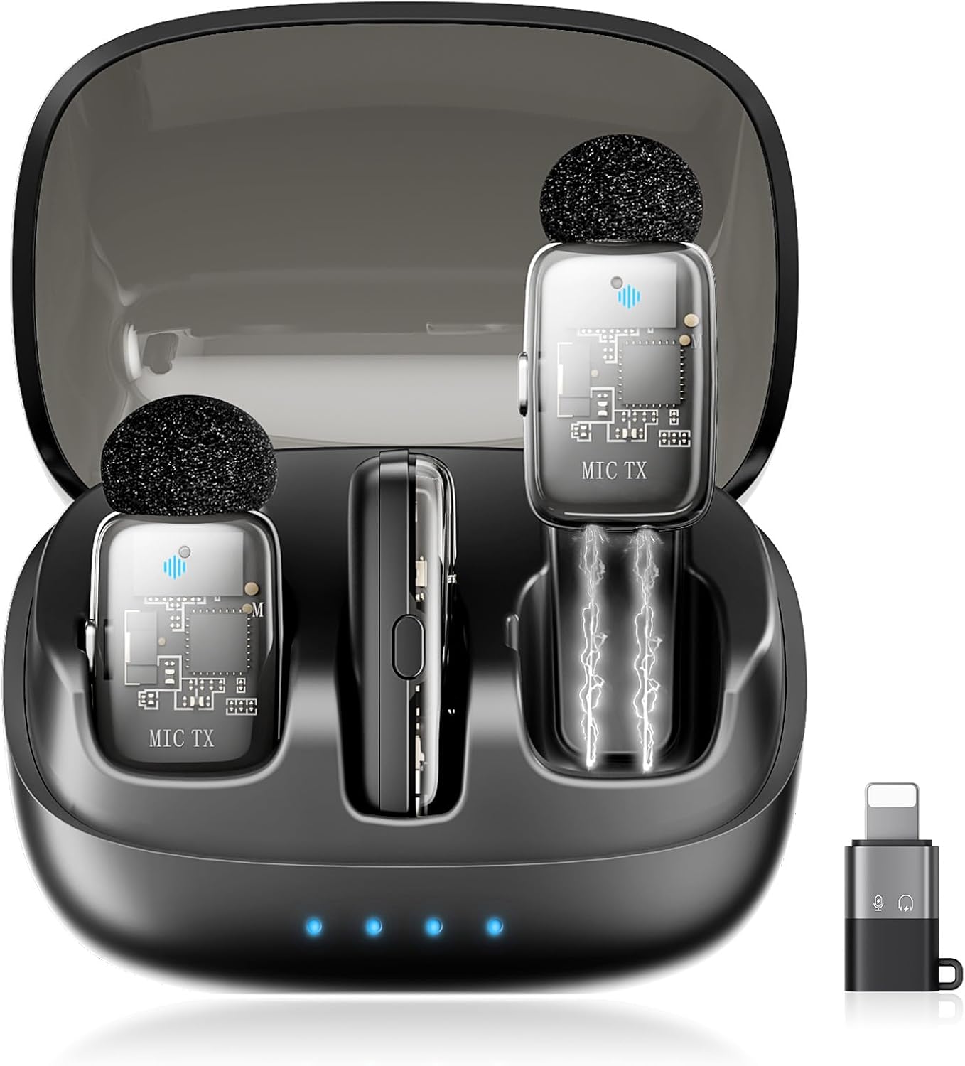 MICRÓFONO INALÁMBRICO CZOCPOS CON ESTUCHE DE CARGA PARA IPHONE IPAD ANDROID - 1